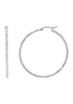 40 Millimeter Round Tube Hoop Earrings in Sterling Silver