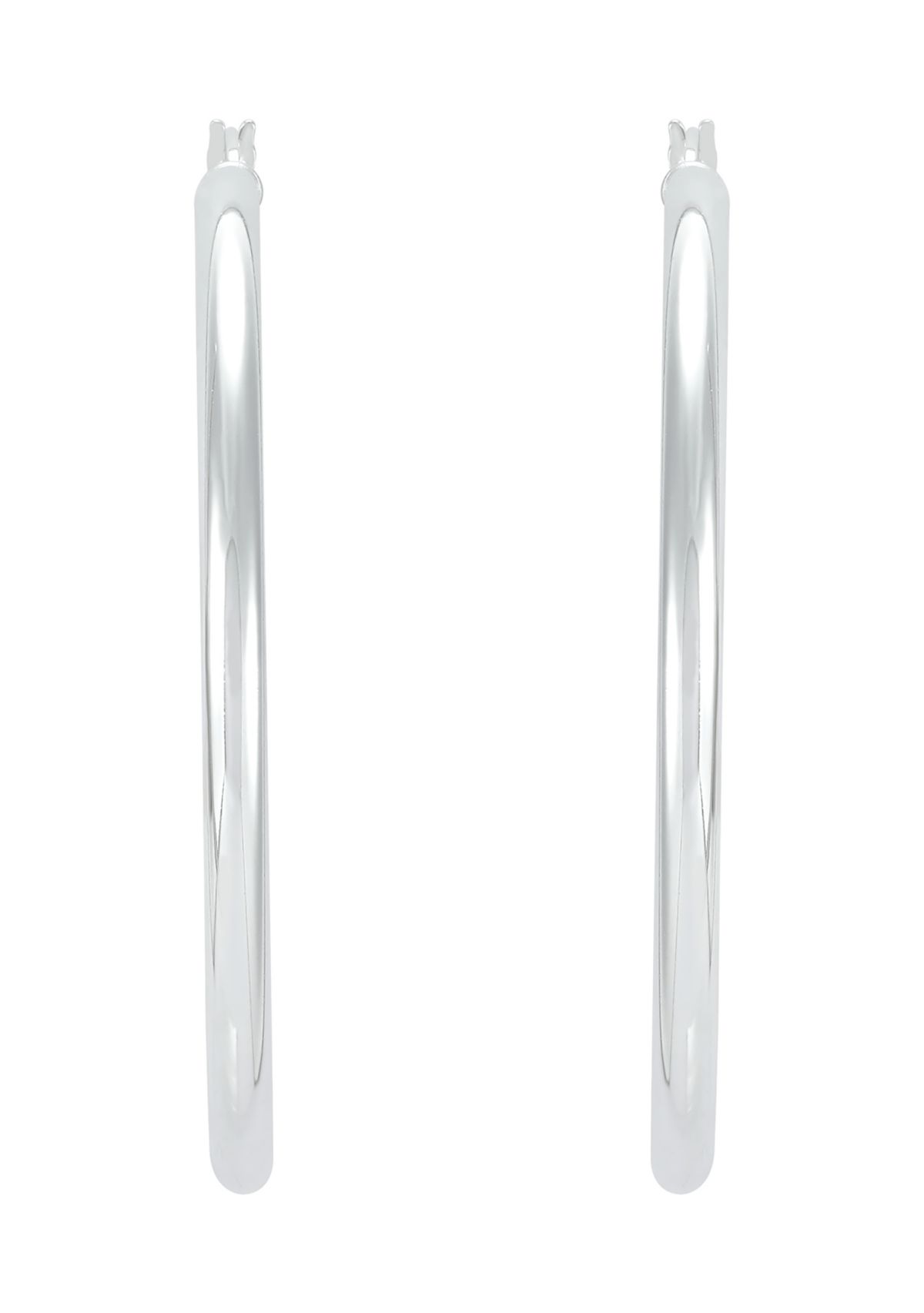 Tube Hoop Earrings in Sterling Silver