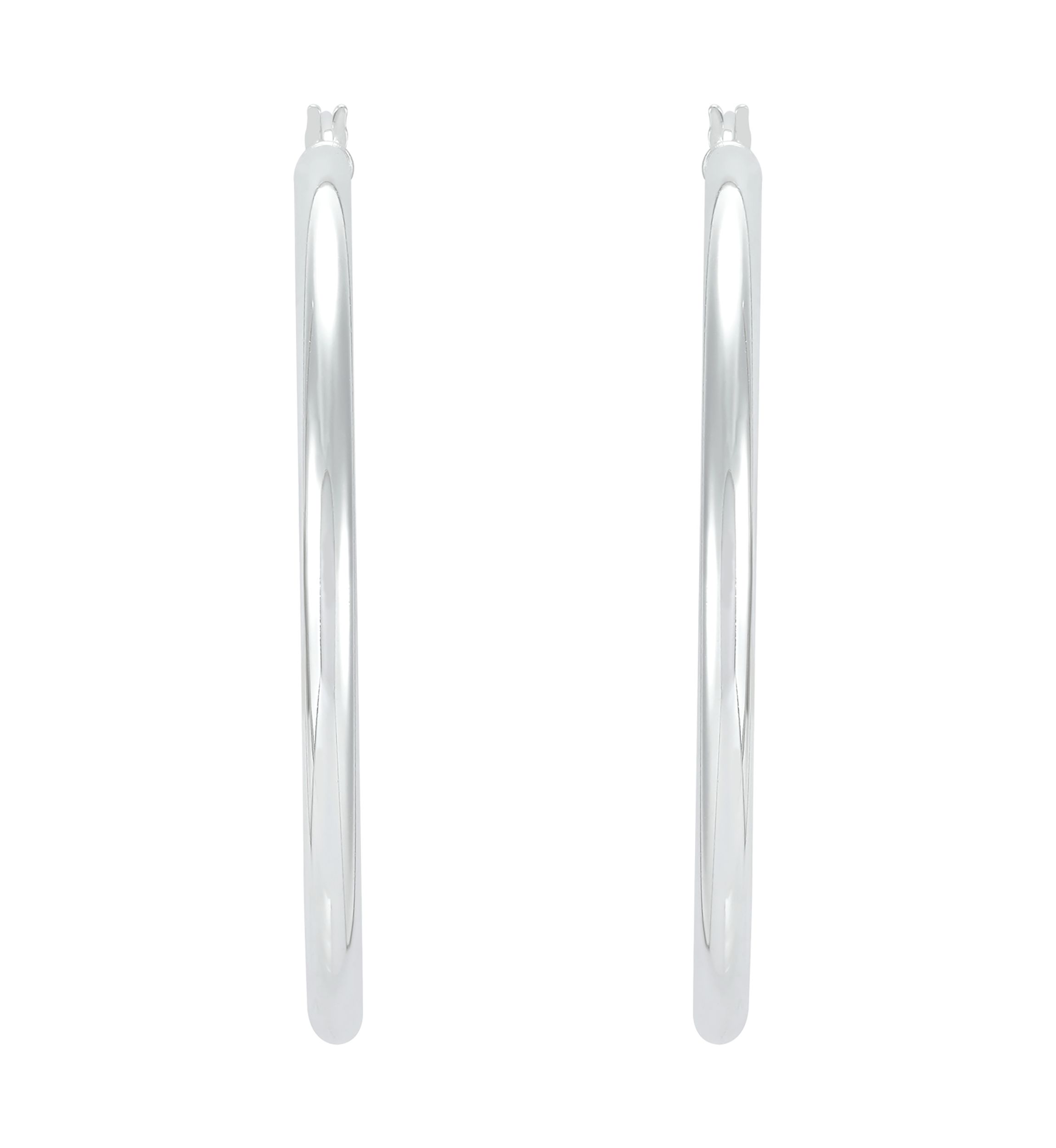Tube Hoop Earrings in Sterling Silver
