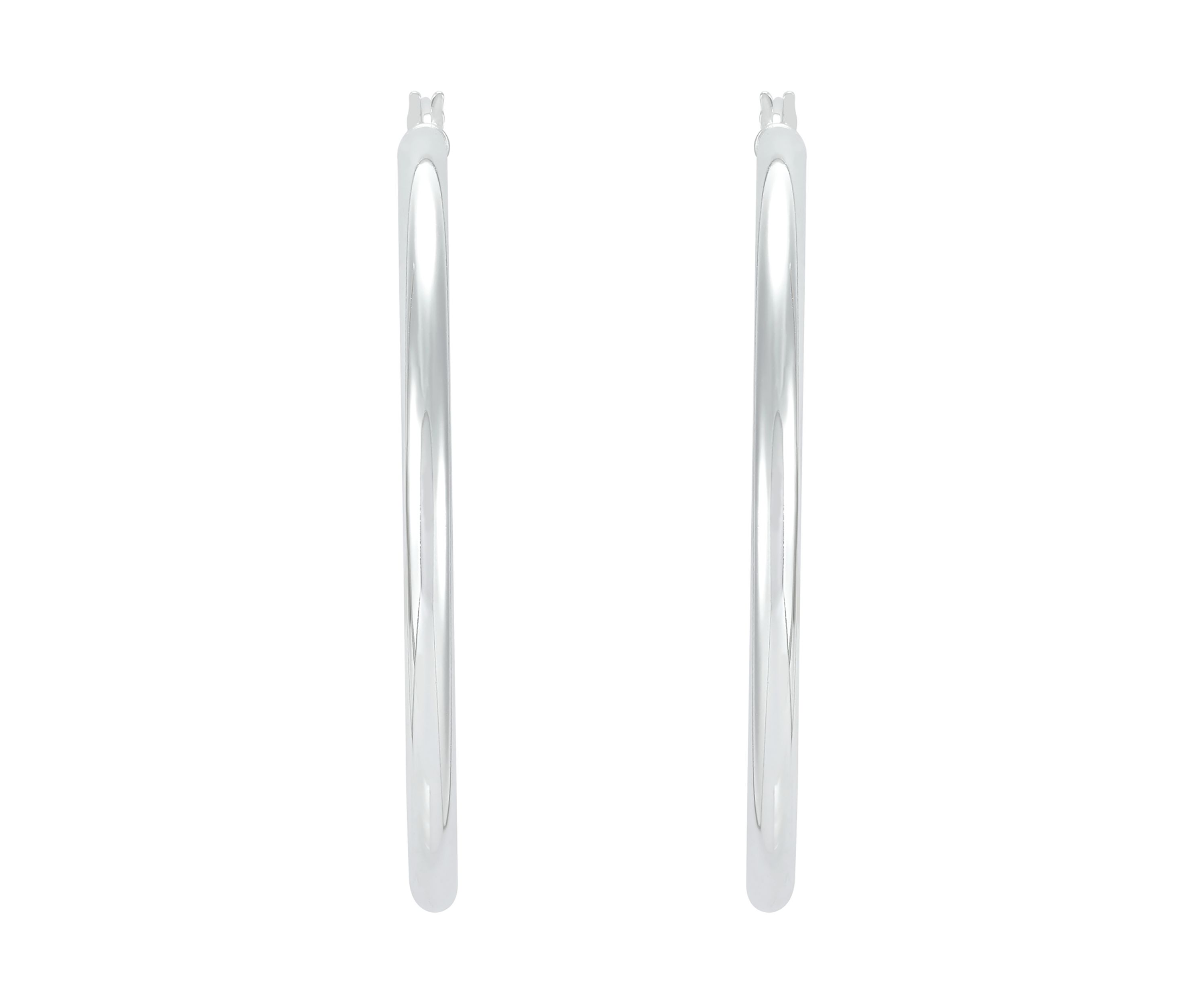 Tube Hoop Earrings in Sterling Silver