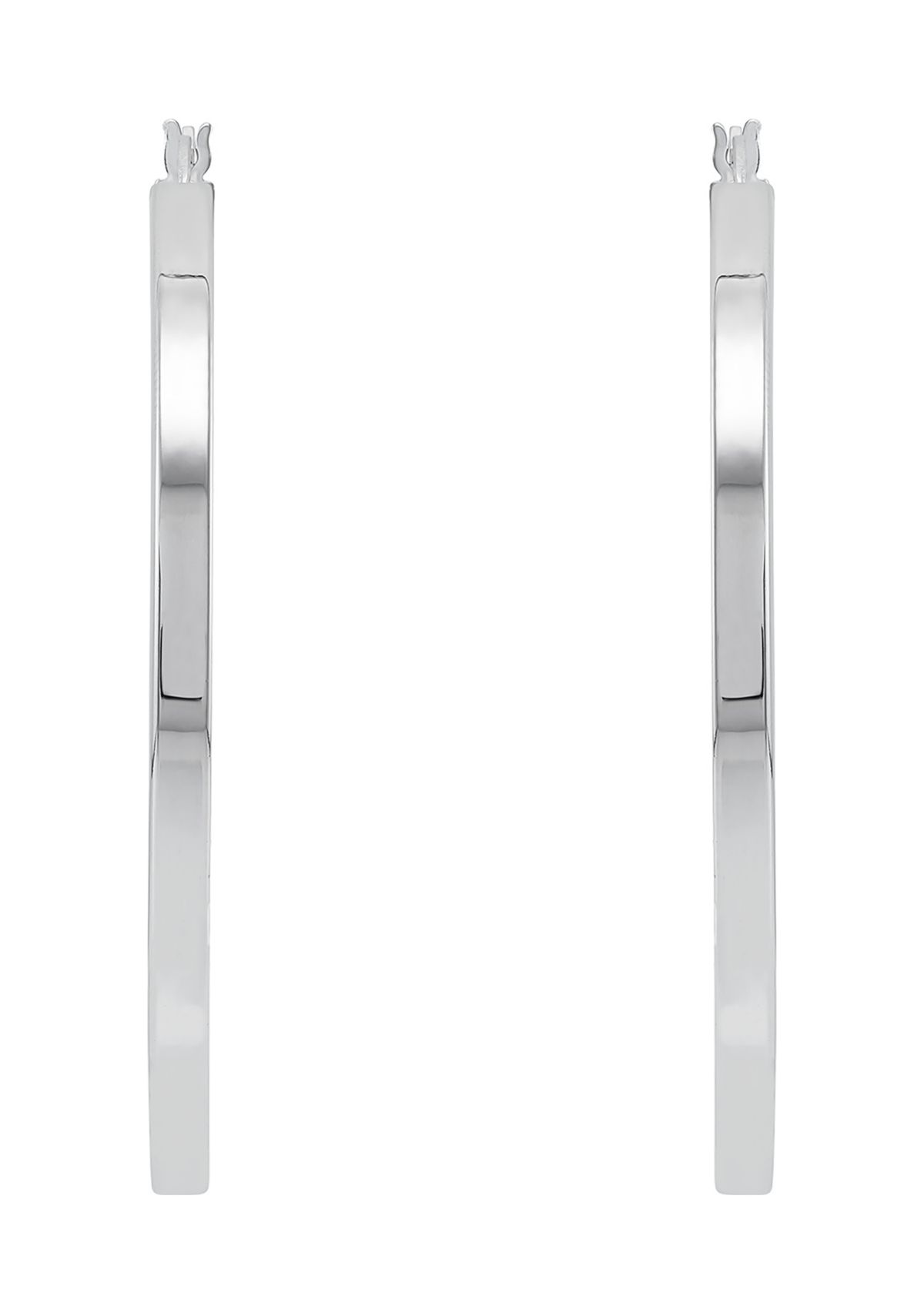 Square Tube Hoop Earrings in Sterling Silver