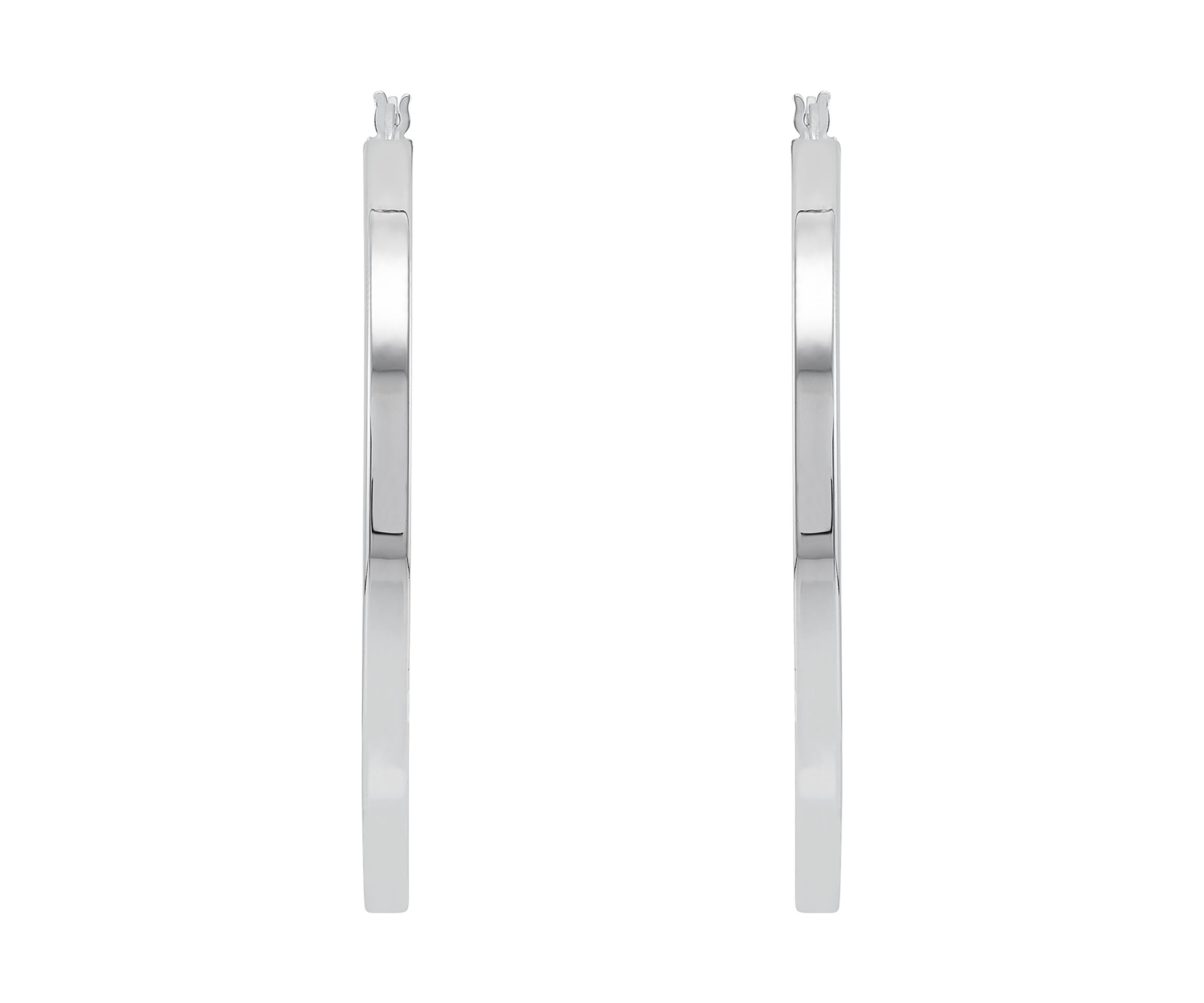 Square Tube Hoop Earrings in Sterling Silver