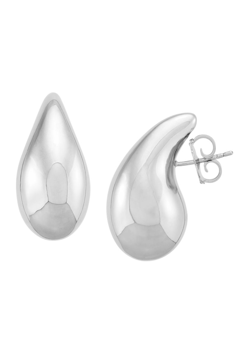 Teardop Stud Earrings in Sterling Silver