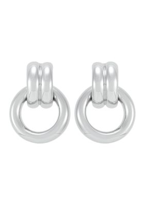 Belk & Co Fancy Doorknocker Design Earrings in Sterling Silver