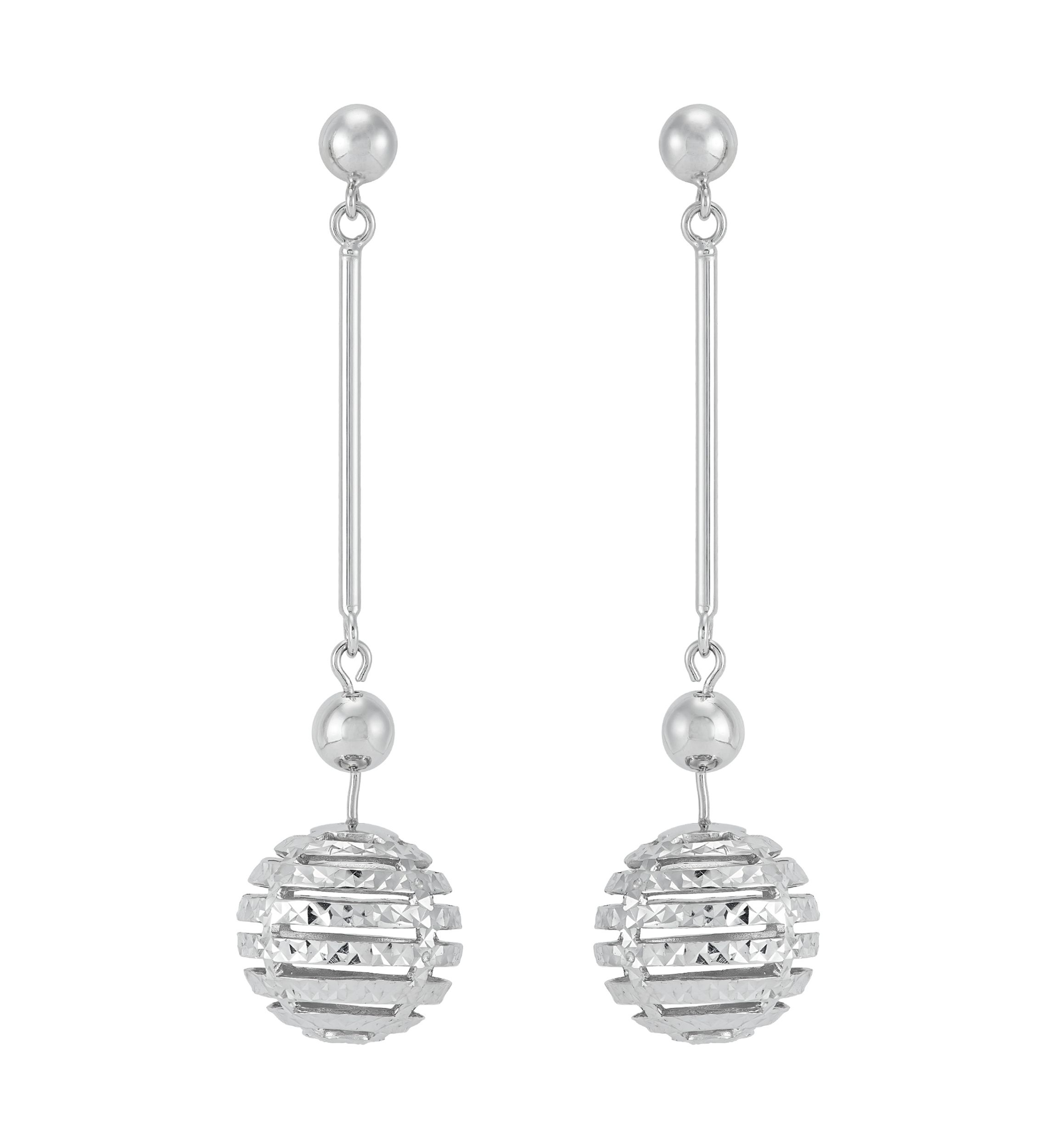 Disco Beads Drop Earrings in Sterling Silver