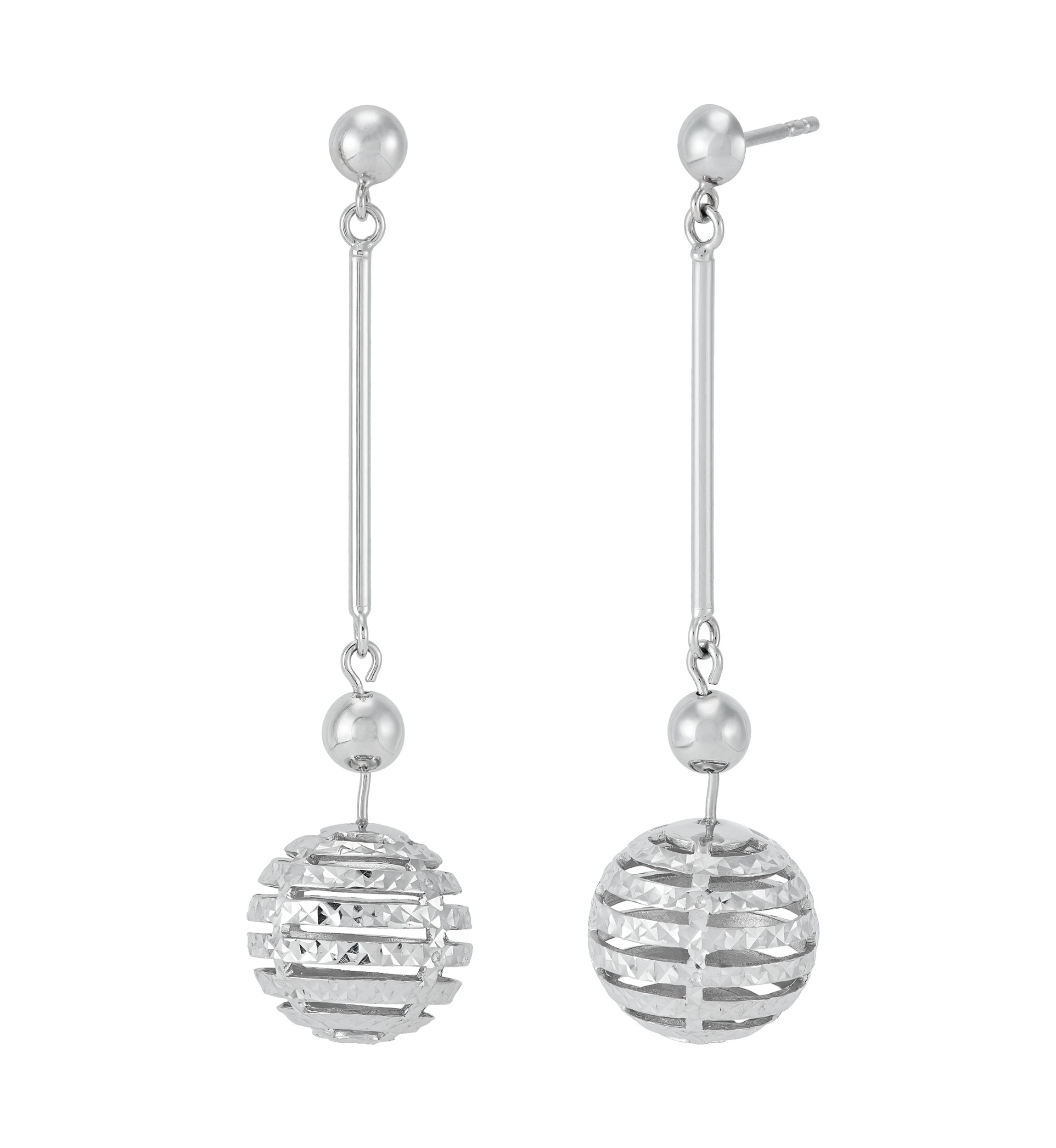 Disco Beads Drop Earrings in Sterling Silver