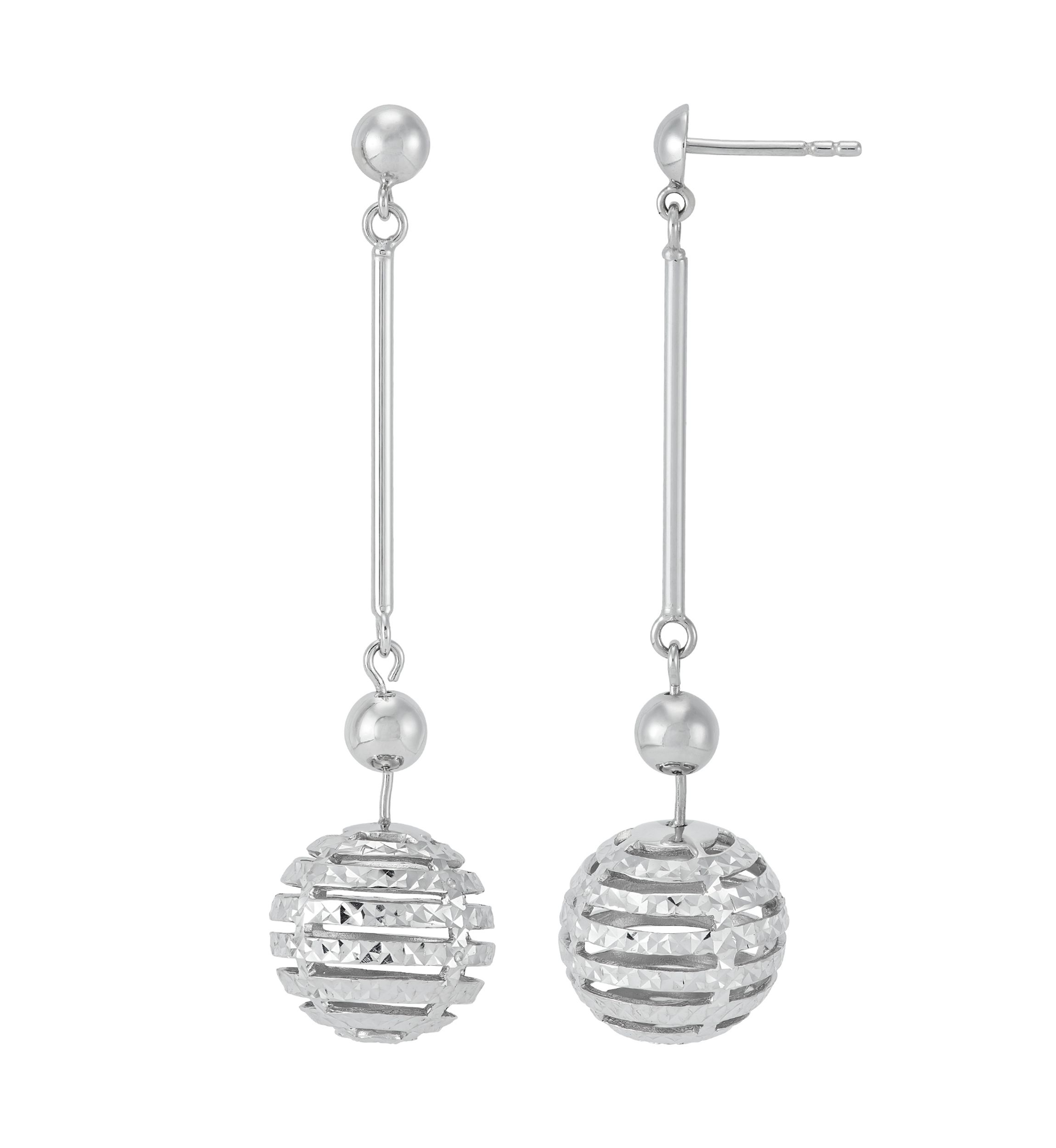 Disco Beads Drop Earrings in Sterling Silver