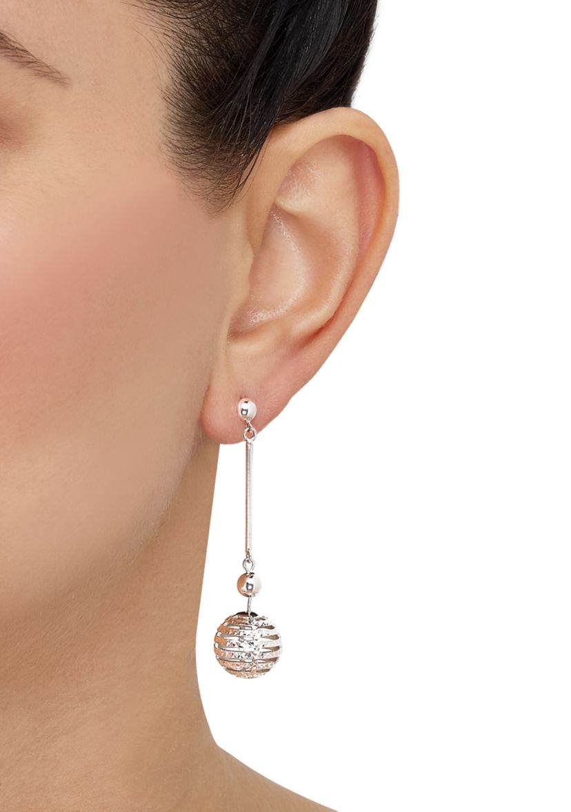 Disco Beads Drop Earrings in Sterling Silver