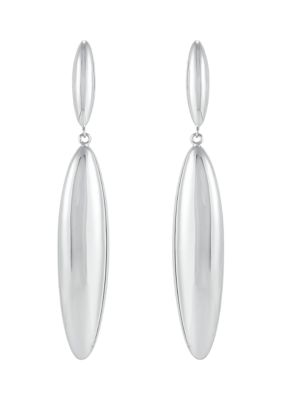 Belk & Co Graduated Teardrop Links Earrings in Sterling Silver