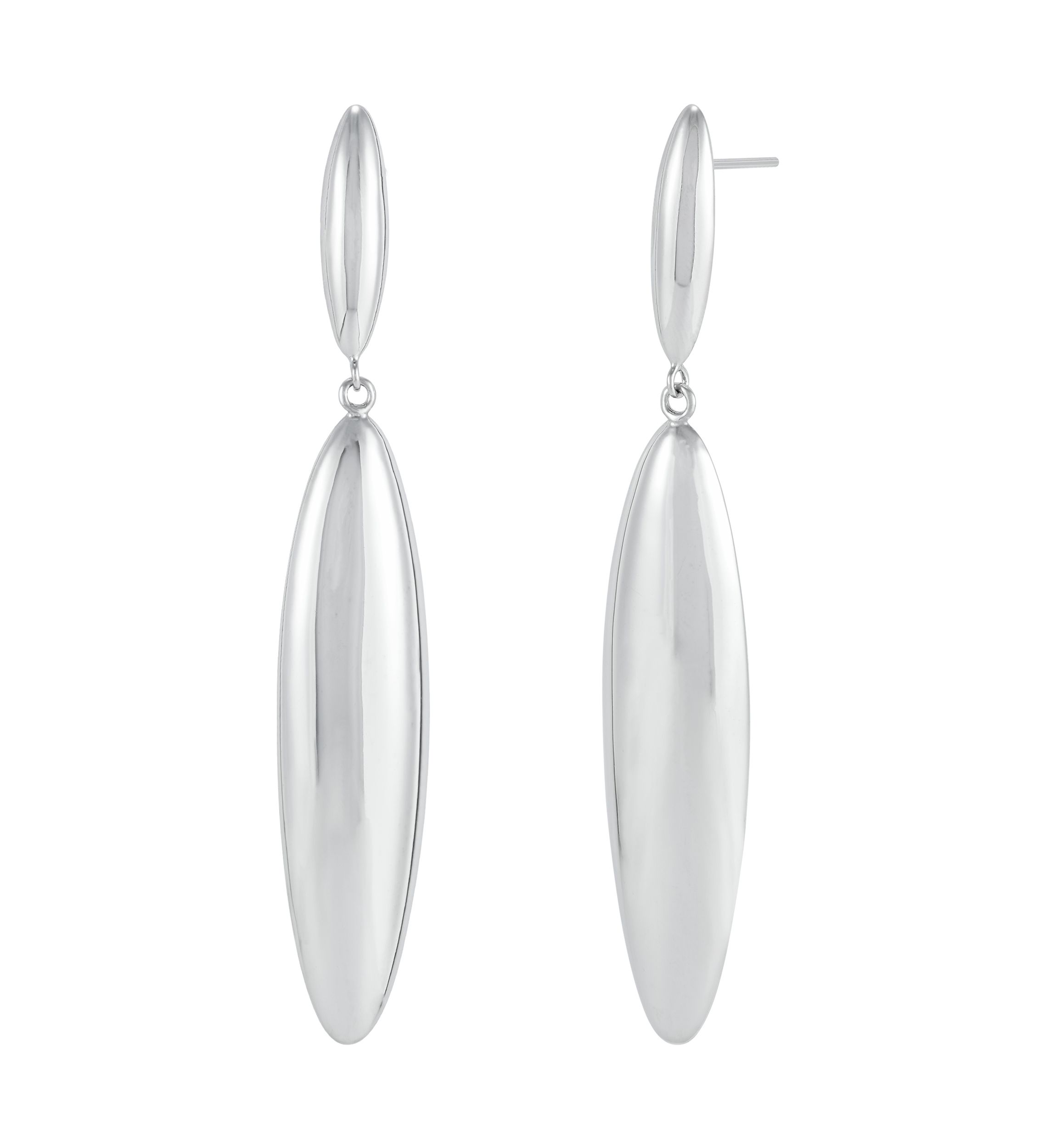 Graduated Teardrop Links Earrings in Sterling Silver