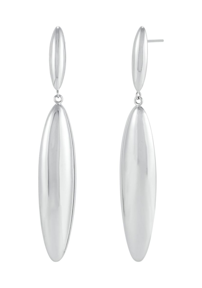 Graduated Teardrop Links Earrings in Sterling Silver