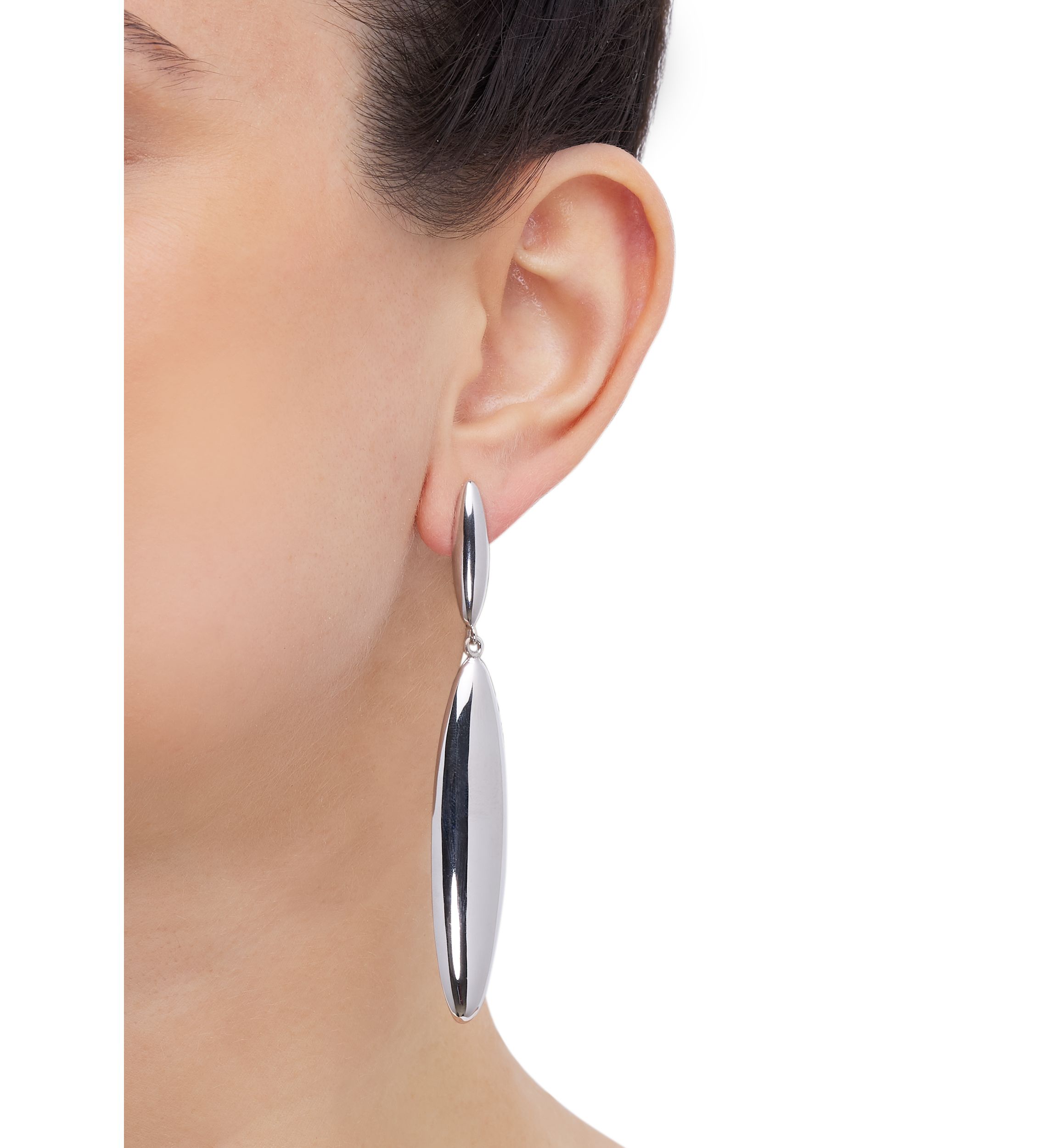 Graduated Teardrop Links Earrings in Sterling Silver