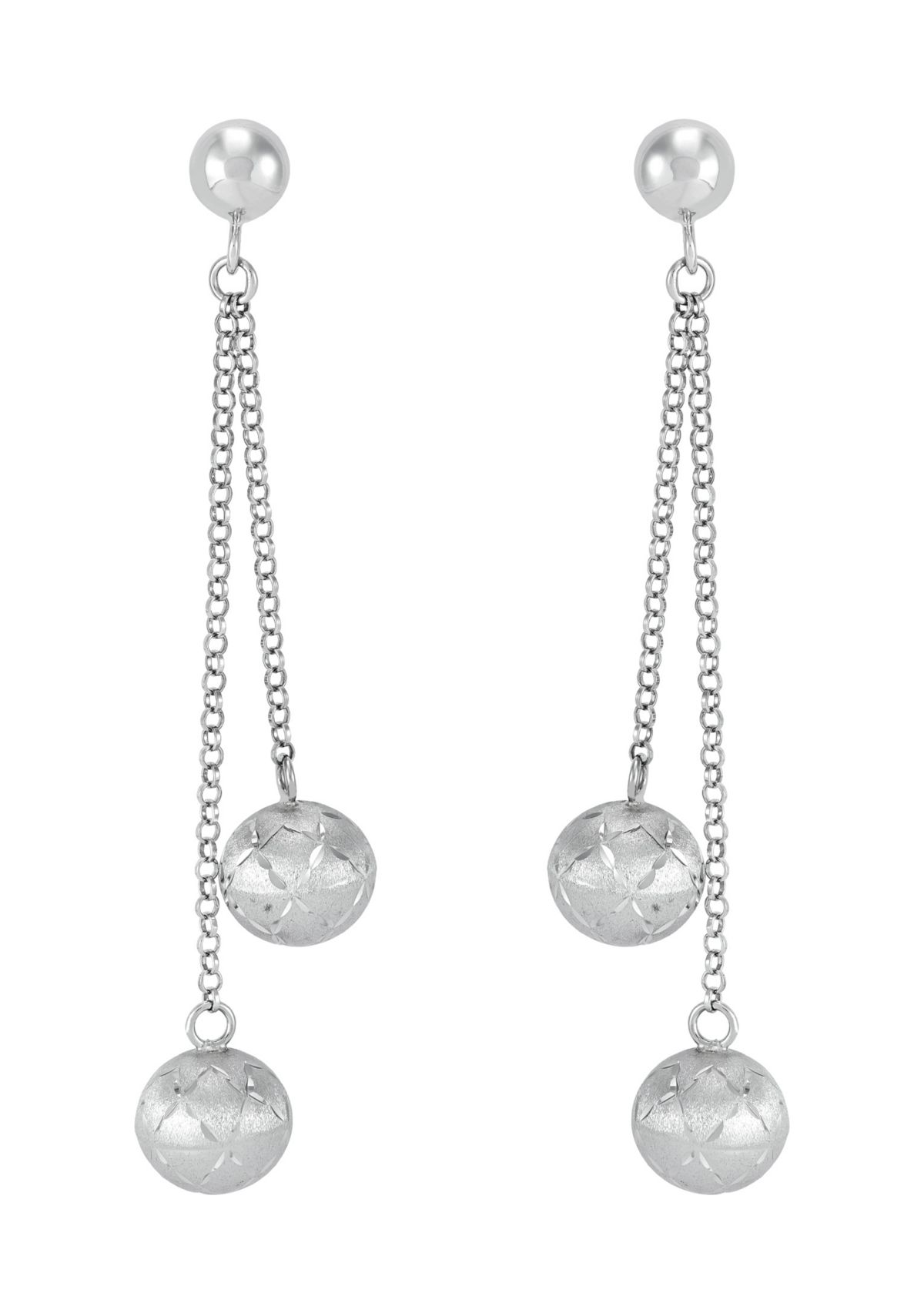 Beadeds Lariat Drop Earrings in Sterling Silver