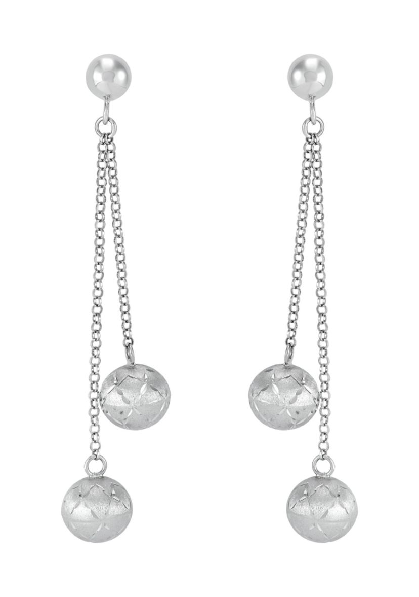 Beadeds Lariat Drop Earrings in Sterling Silver
