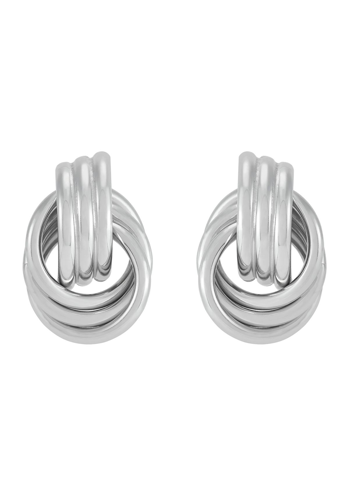 Knot Stud Earrings in Sterling Silver