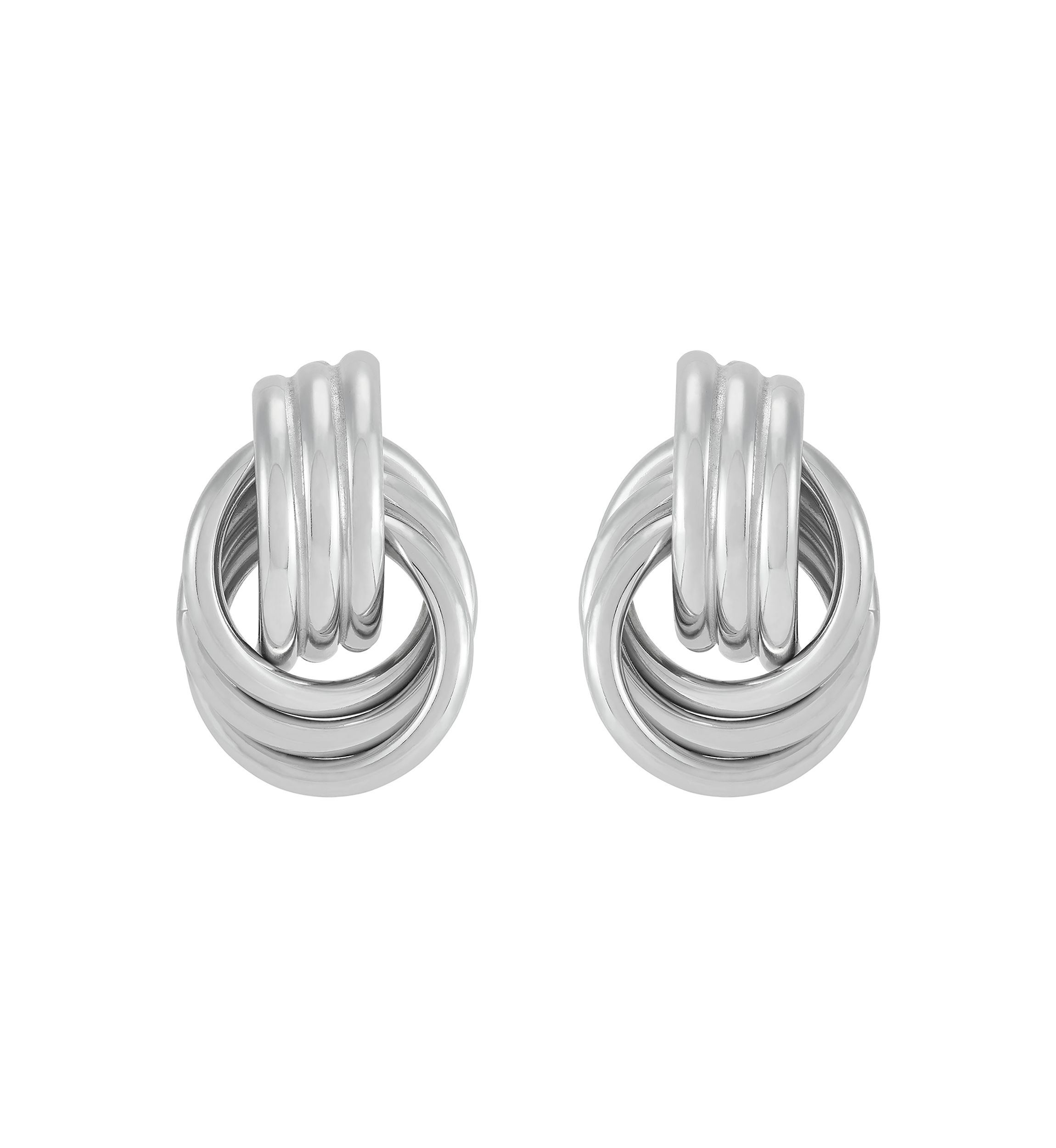 Knot Stud Earrings in Sterling Silver