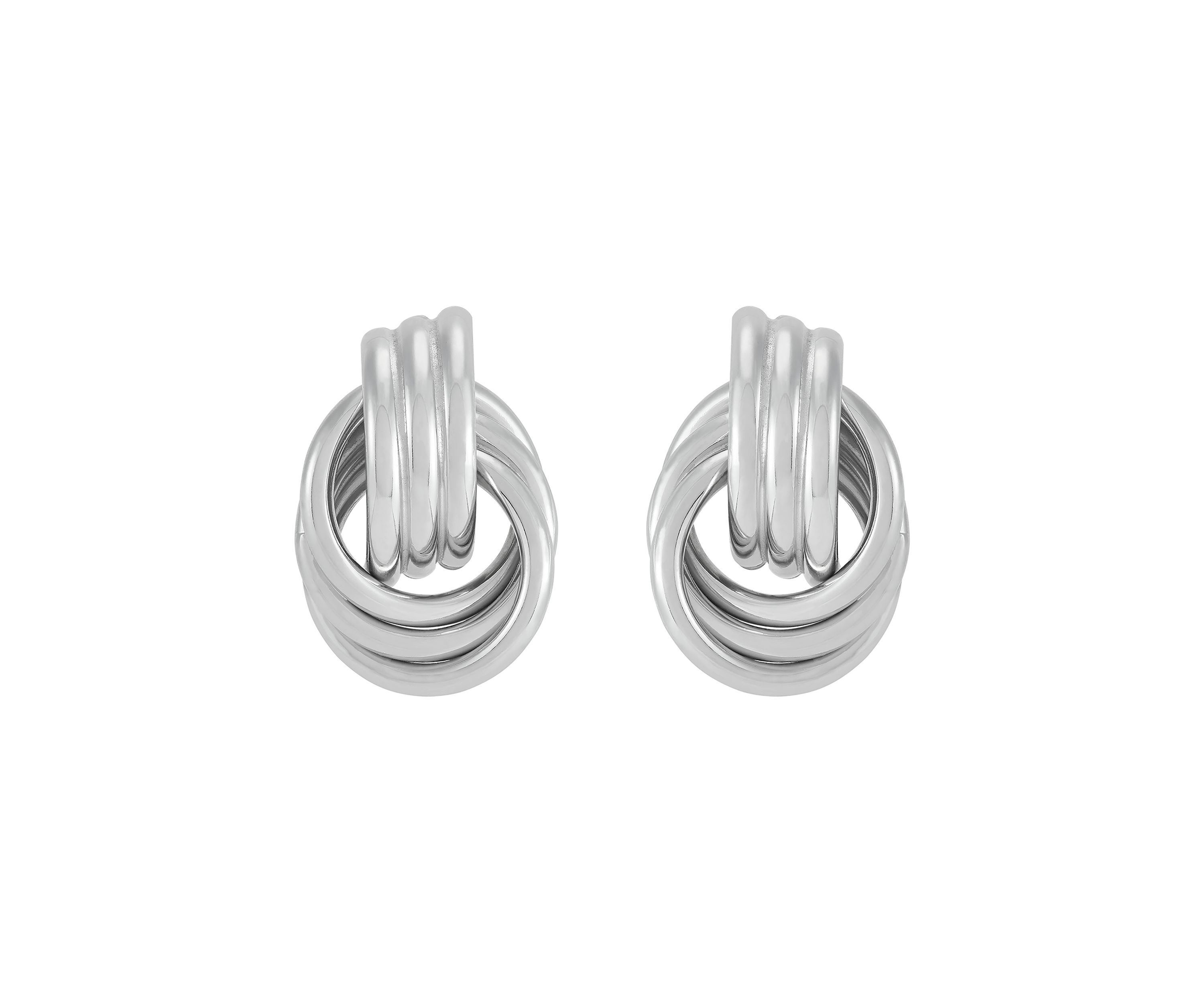Knot Stud Earrings in Sterling Silver