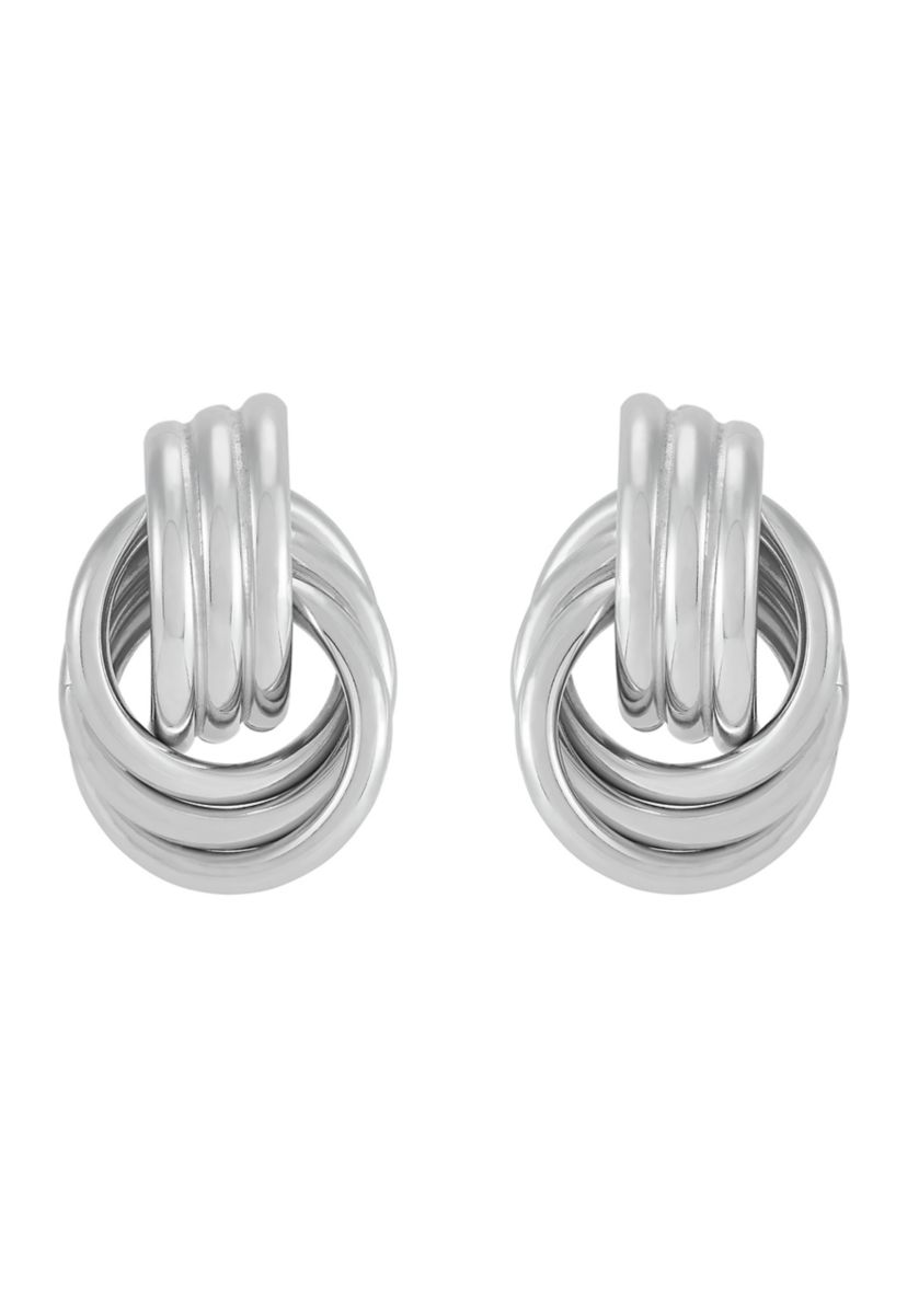 Knot Stud Earrings in Sterling Silver