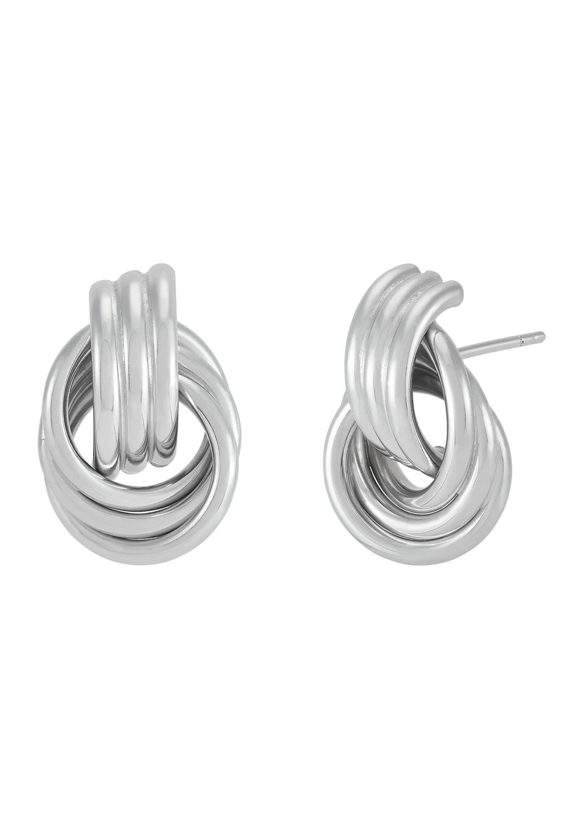 Knot Stud Earrings in Sterling Silver