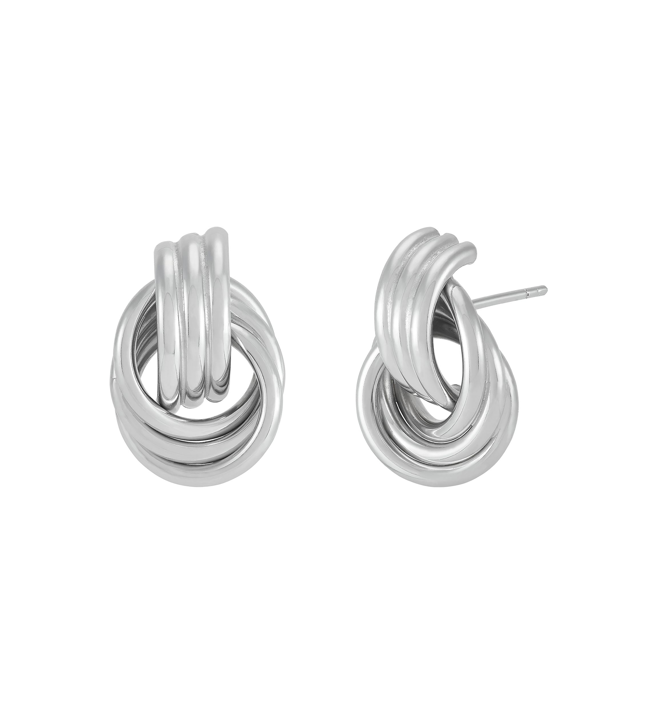 Knot Stud Earrings in Sterling Silver