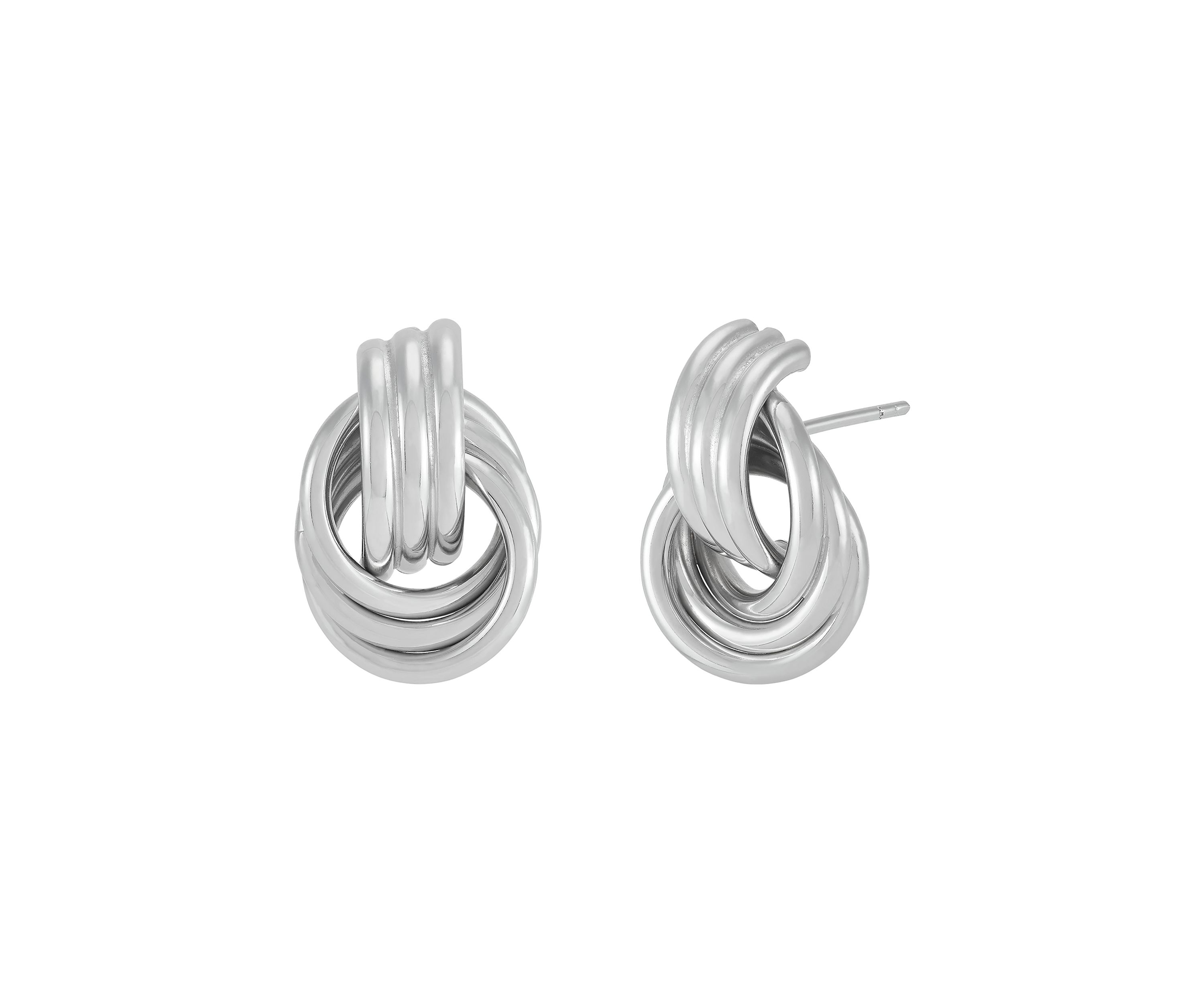 Knot Stud Earrings in Sterling Silver
