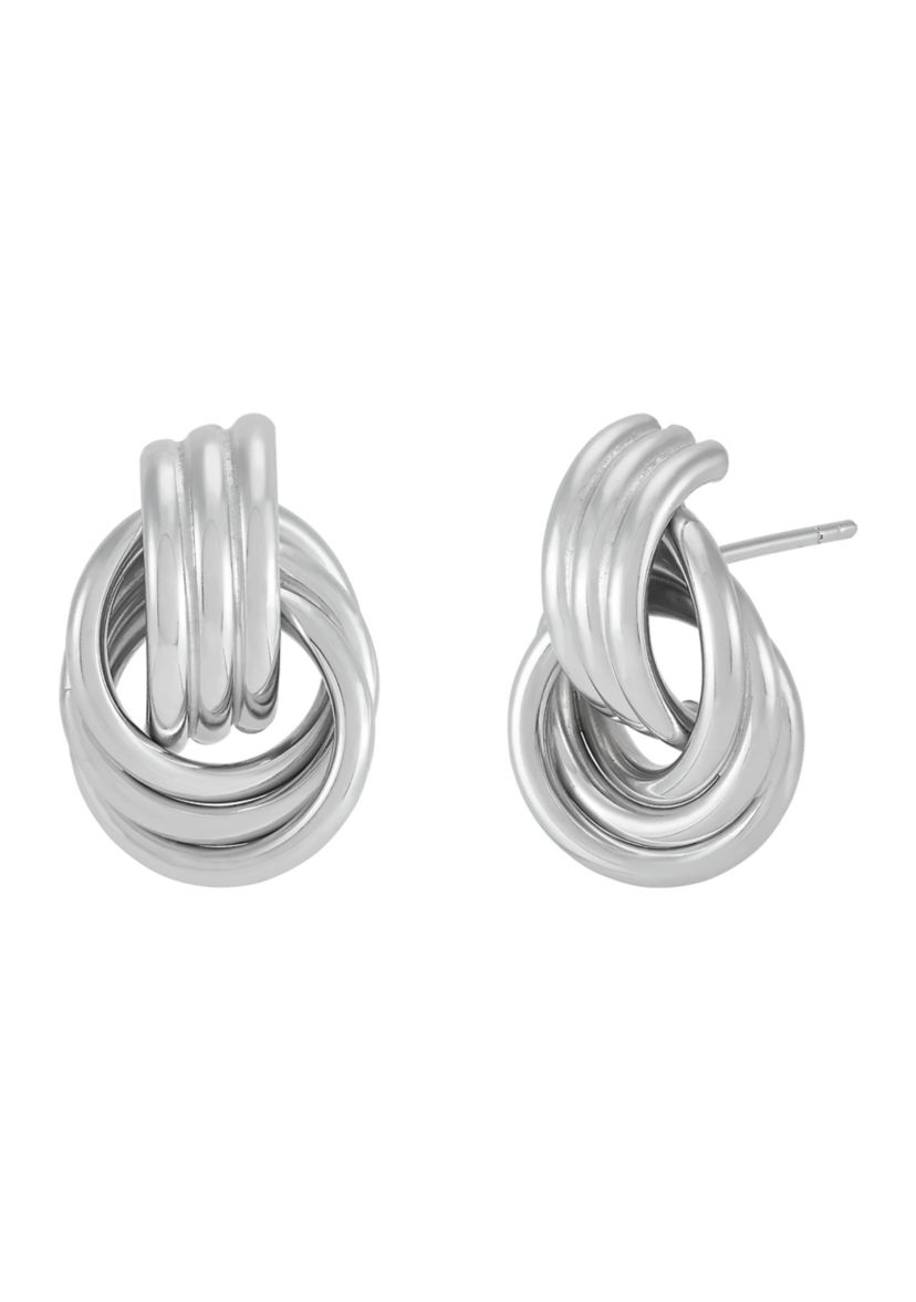 Knot Stud Earrings in Sterling Silver