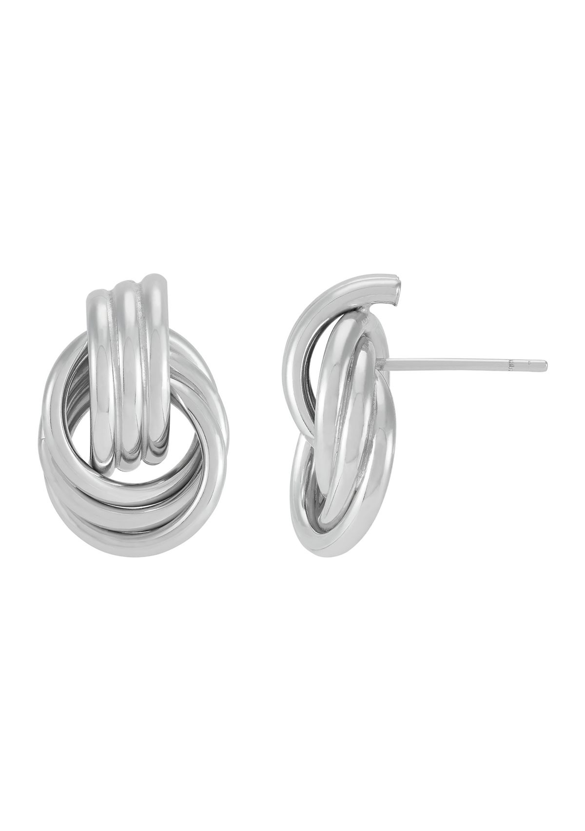 Knot Stud Earrings in Sterling Silver