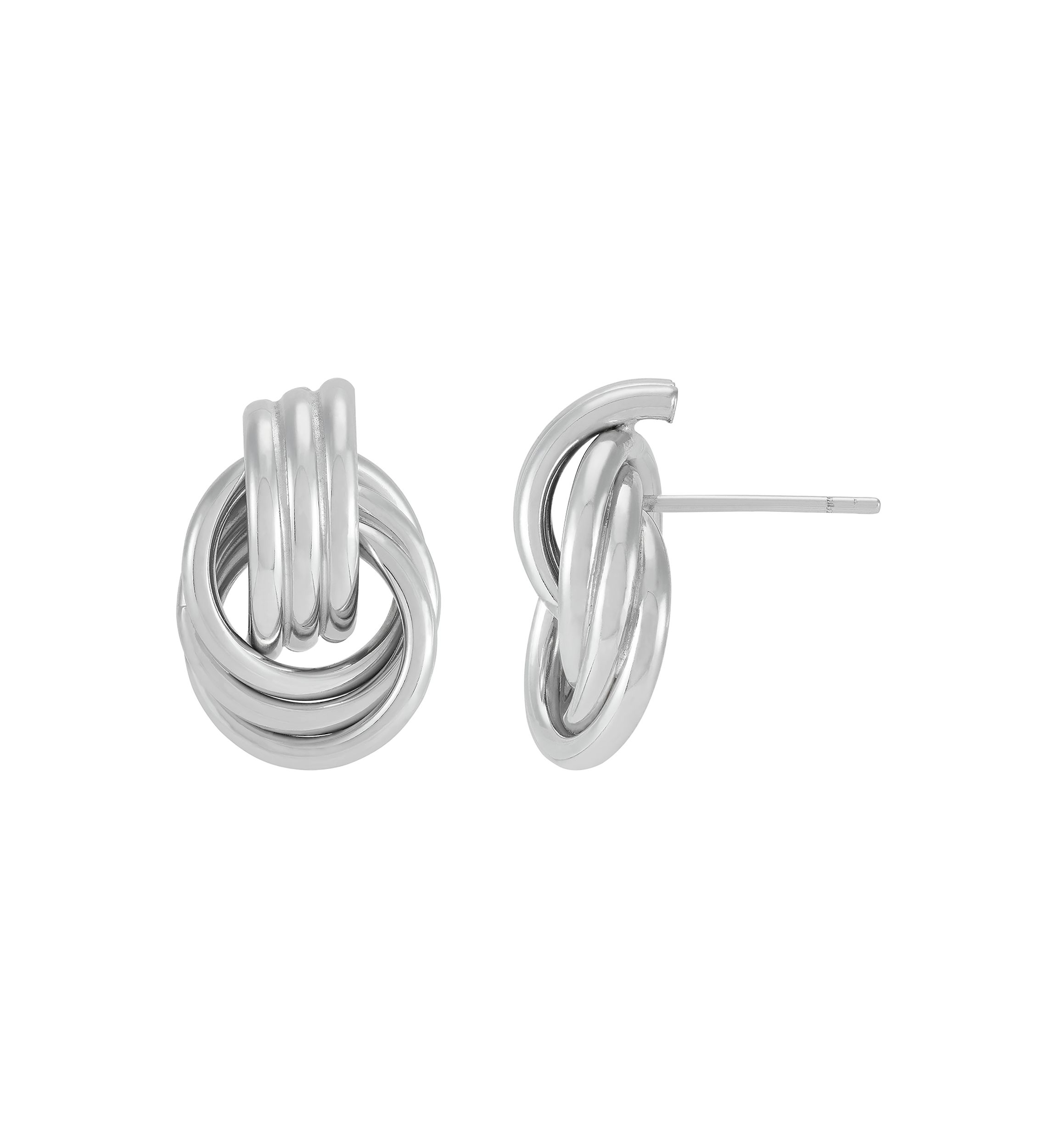 Knot Stud Earrings in Sterling Silver
