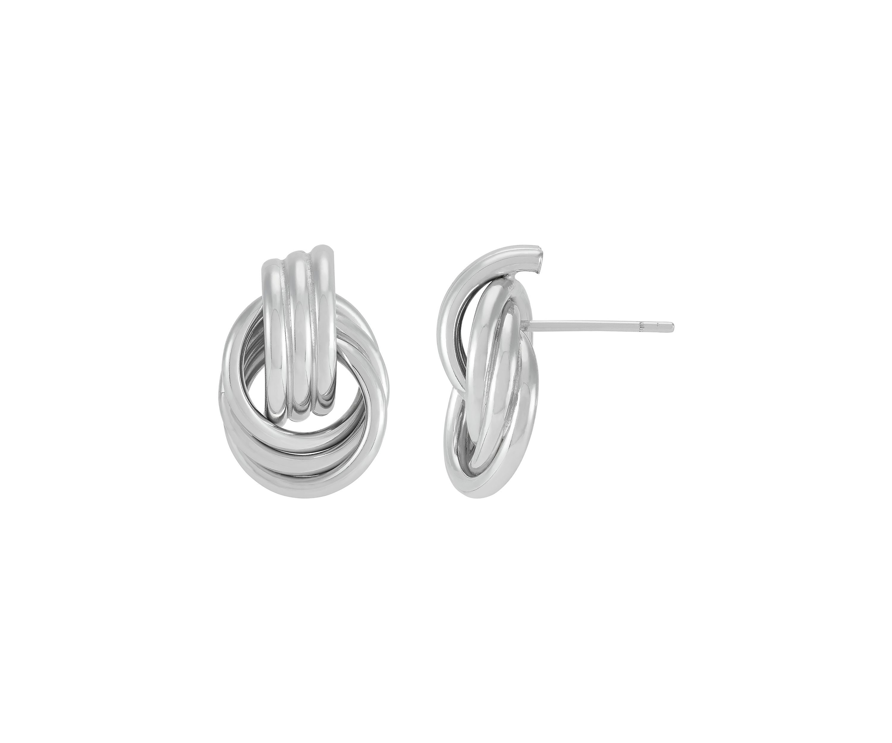 Knot Stud Earrings in Sterling Silver