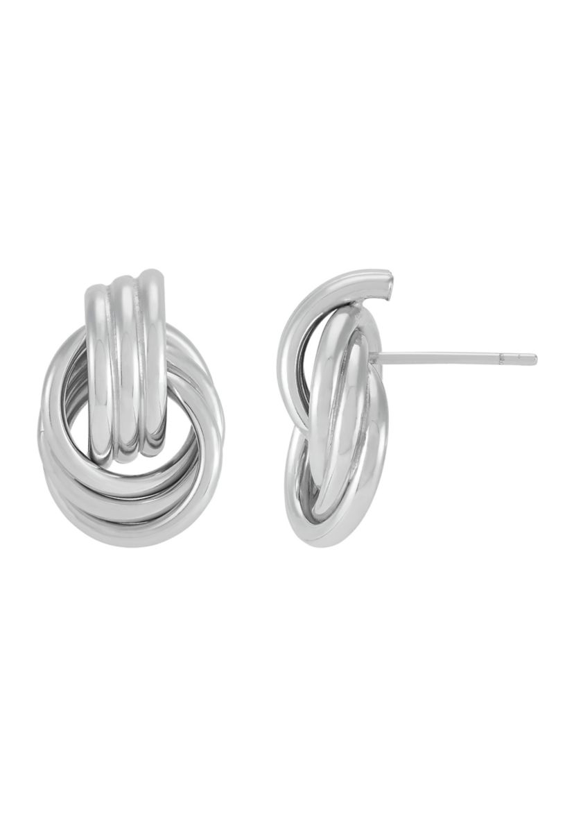 Knot Stud Earrings in Sterling Silver