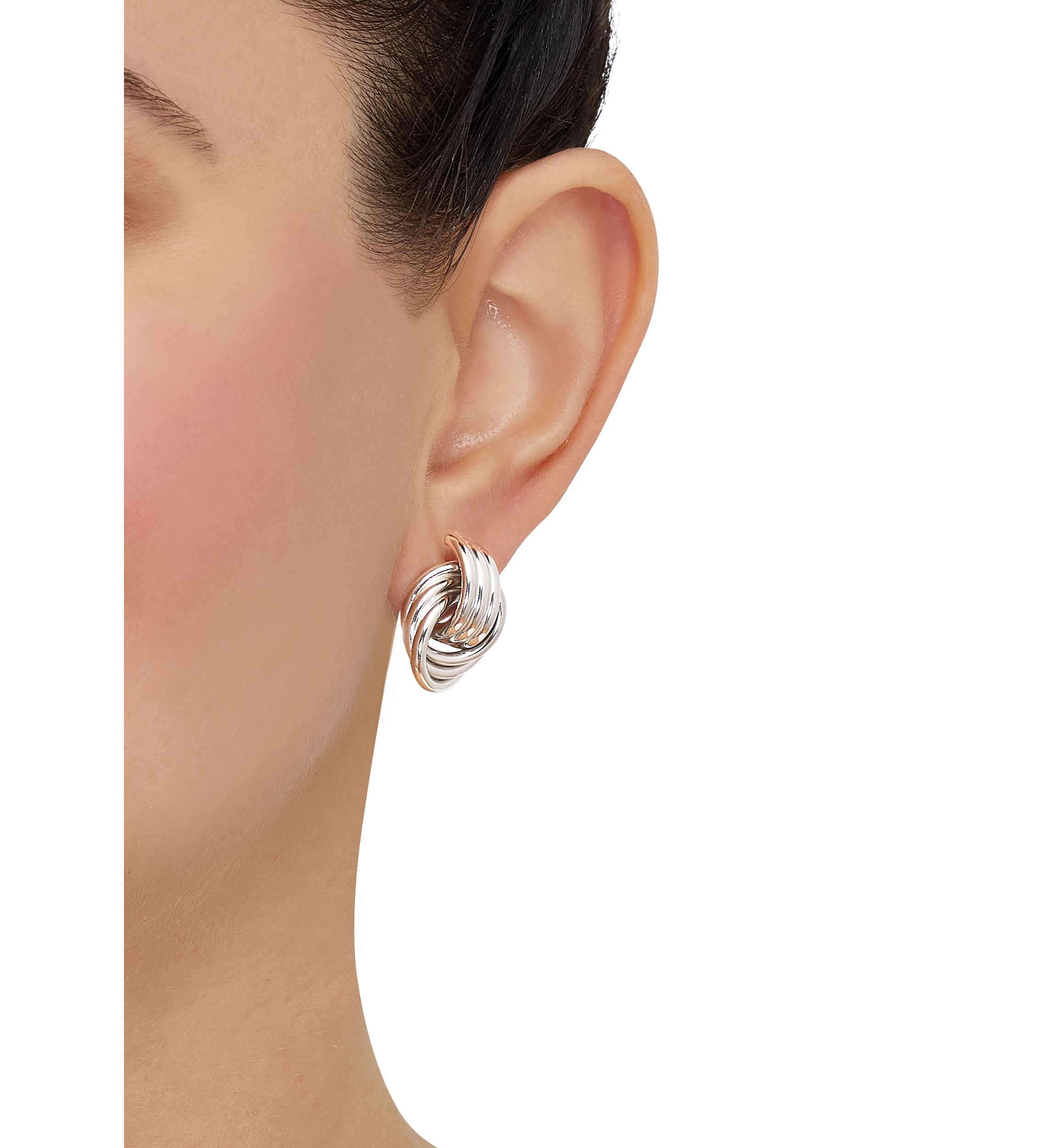 Knot Stud Earrings in Sterling Silver
