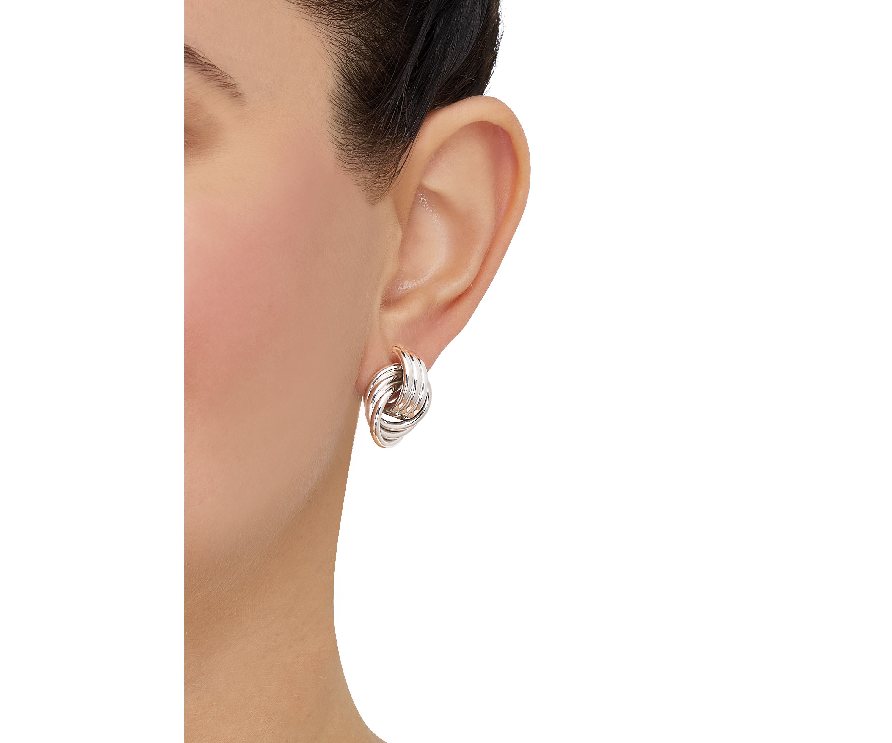 Knot Stud Earrings in Sterling Silver