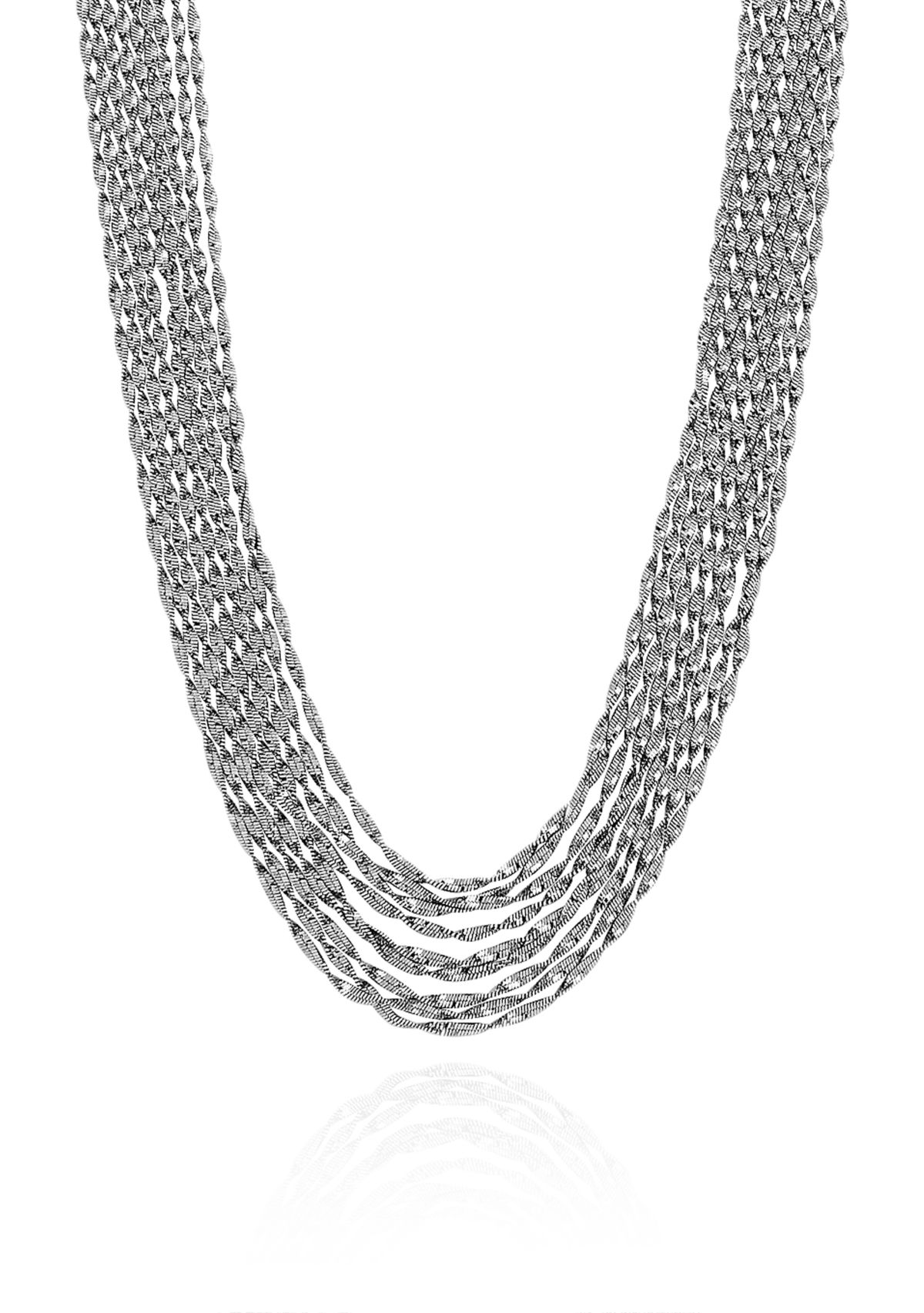 Sterling Silver Multi-Strand Twist Necklace