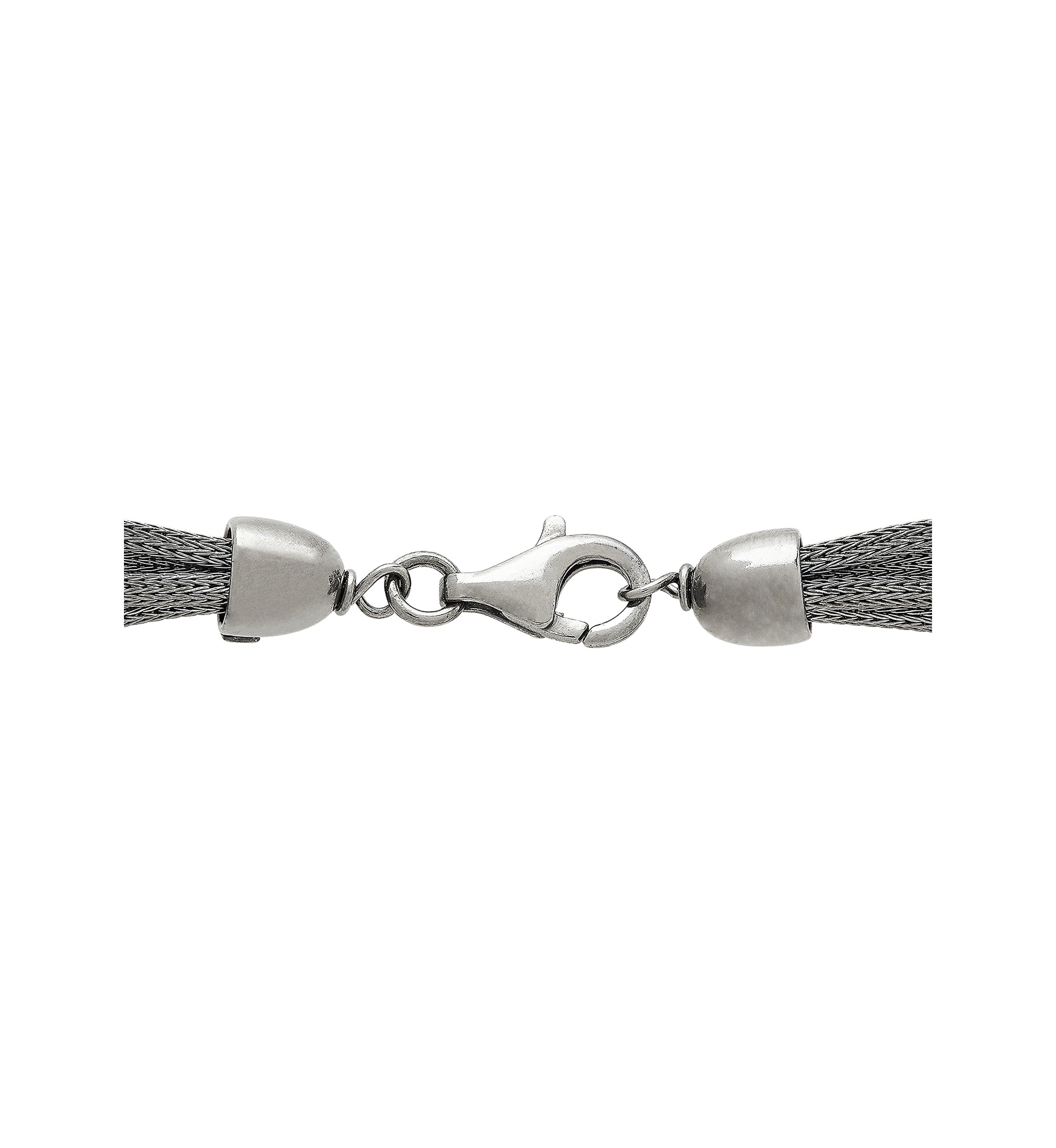 Multi Row Mesh Love Knot Necklace in Sterling Silver