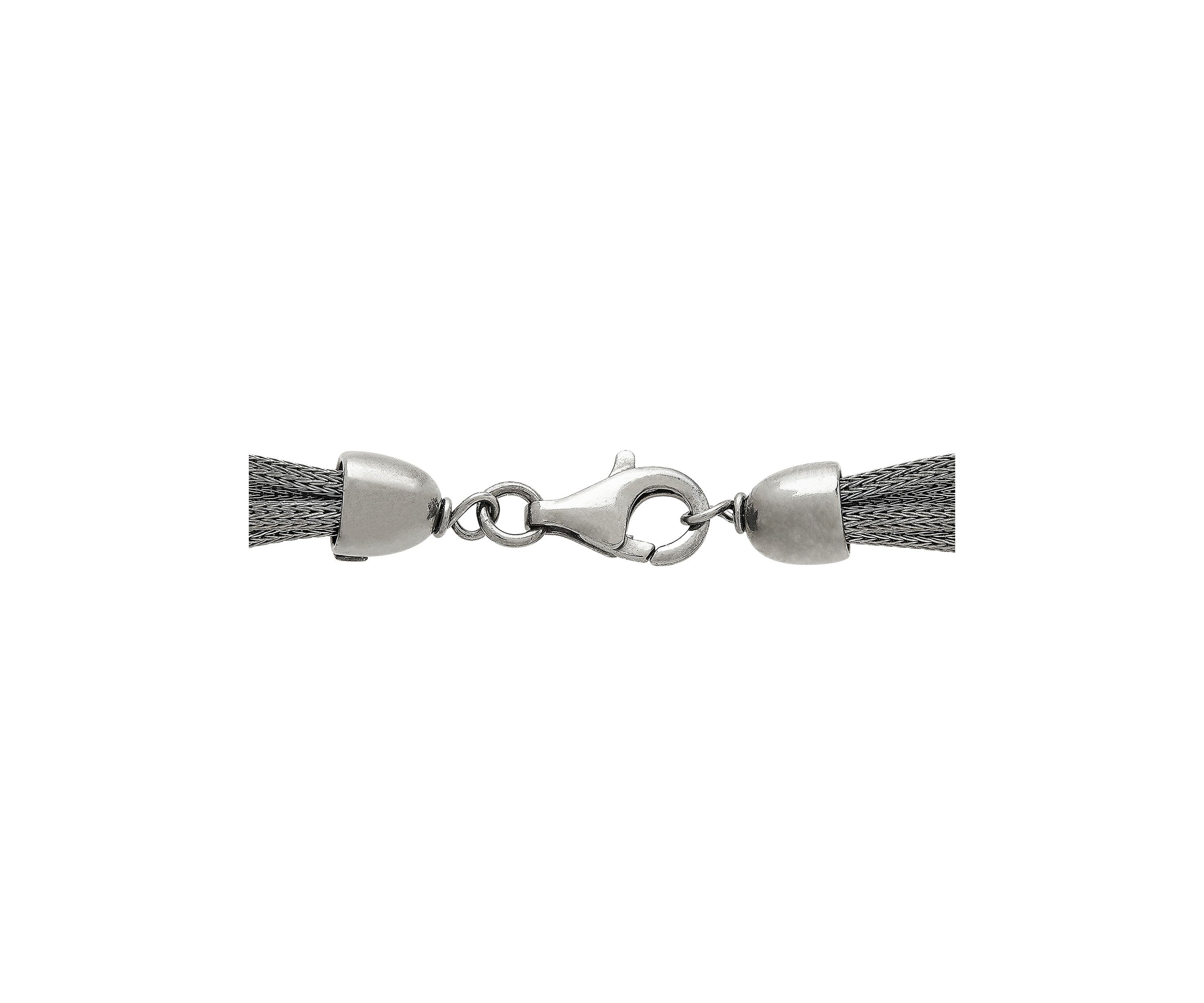 Multi Row Mesh Love Knot Necklace in Sterling Silver