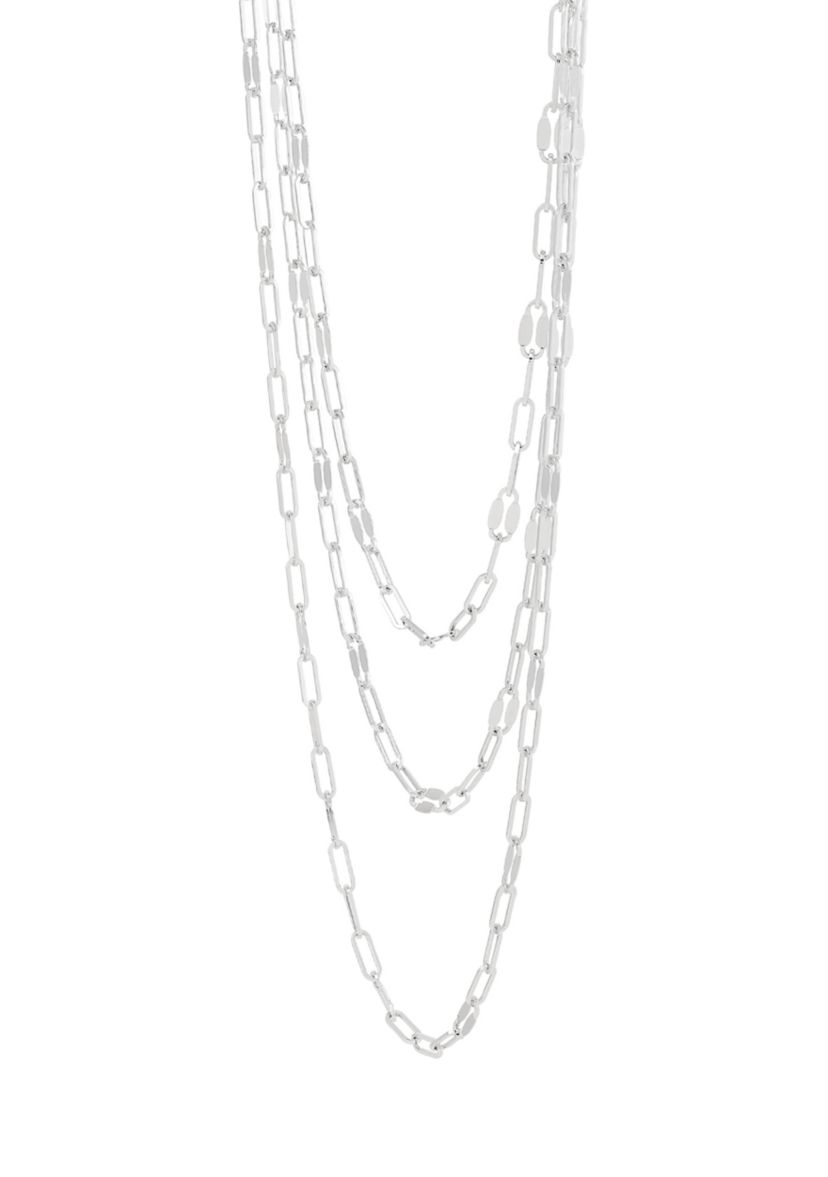 Grad Triple Layer Alternate Cable and Forzatin Necklace in Sterling Silver