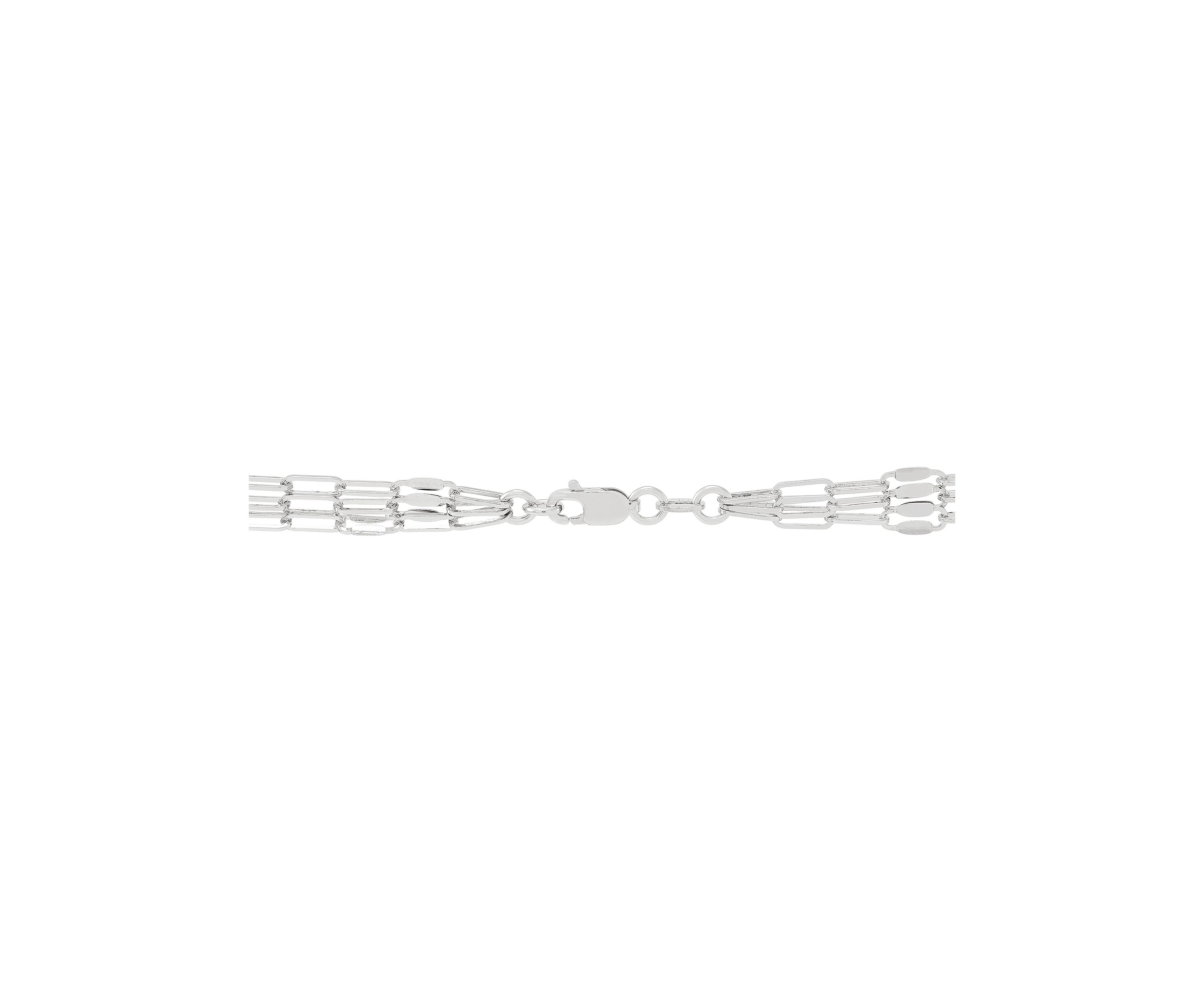 Grad Triple Layer Alternate Cable and Forzatin Necklace in Sterling Silver