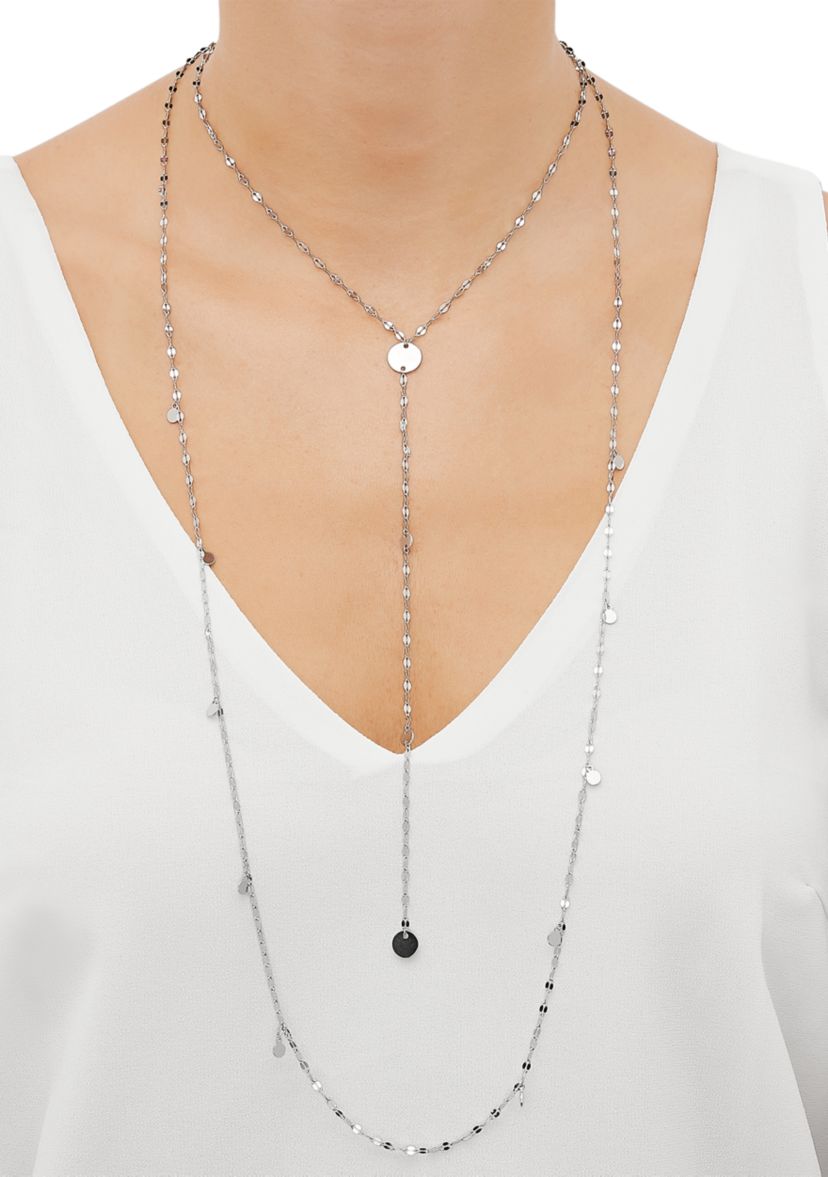 Grad Triple Layer Alternate Cable and Forzatin Necklace in Sterling Silver