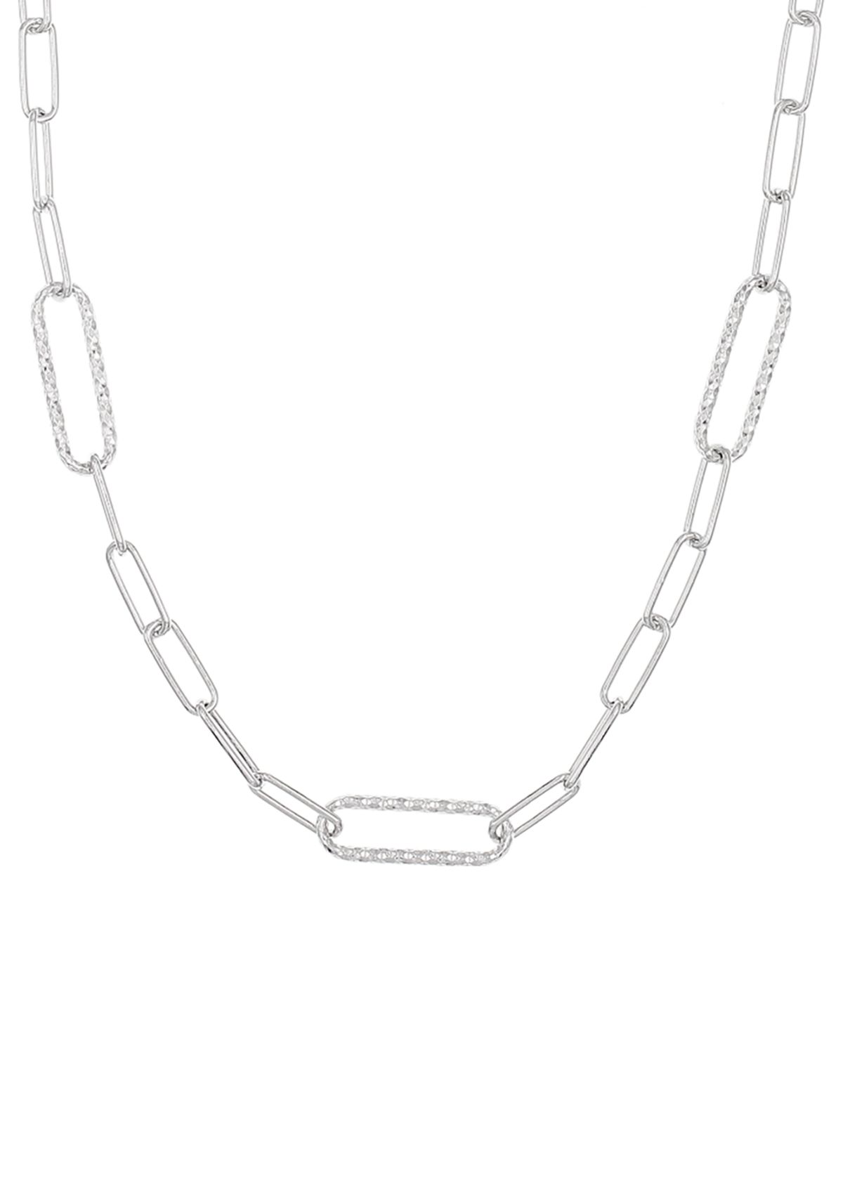 Paperclip Chain Necklace in Sterling Silver