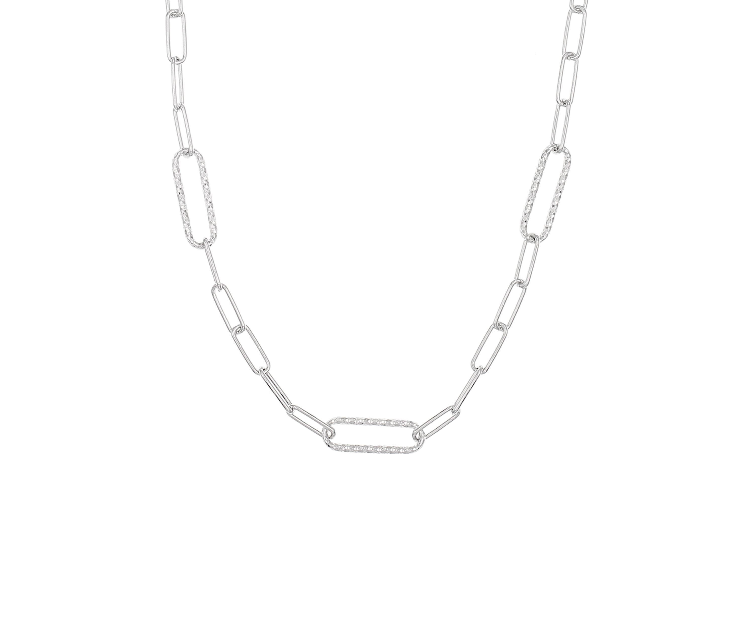 Paperclip Chain Necklace in Sterling Silver