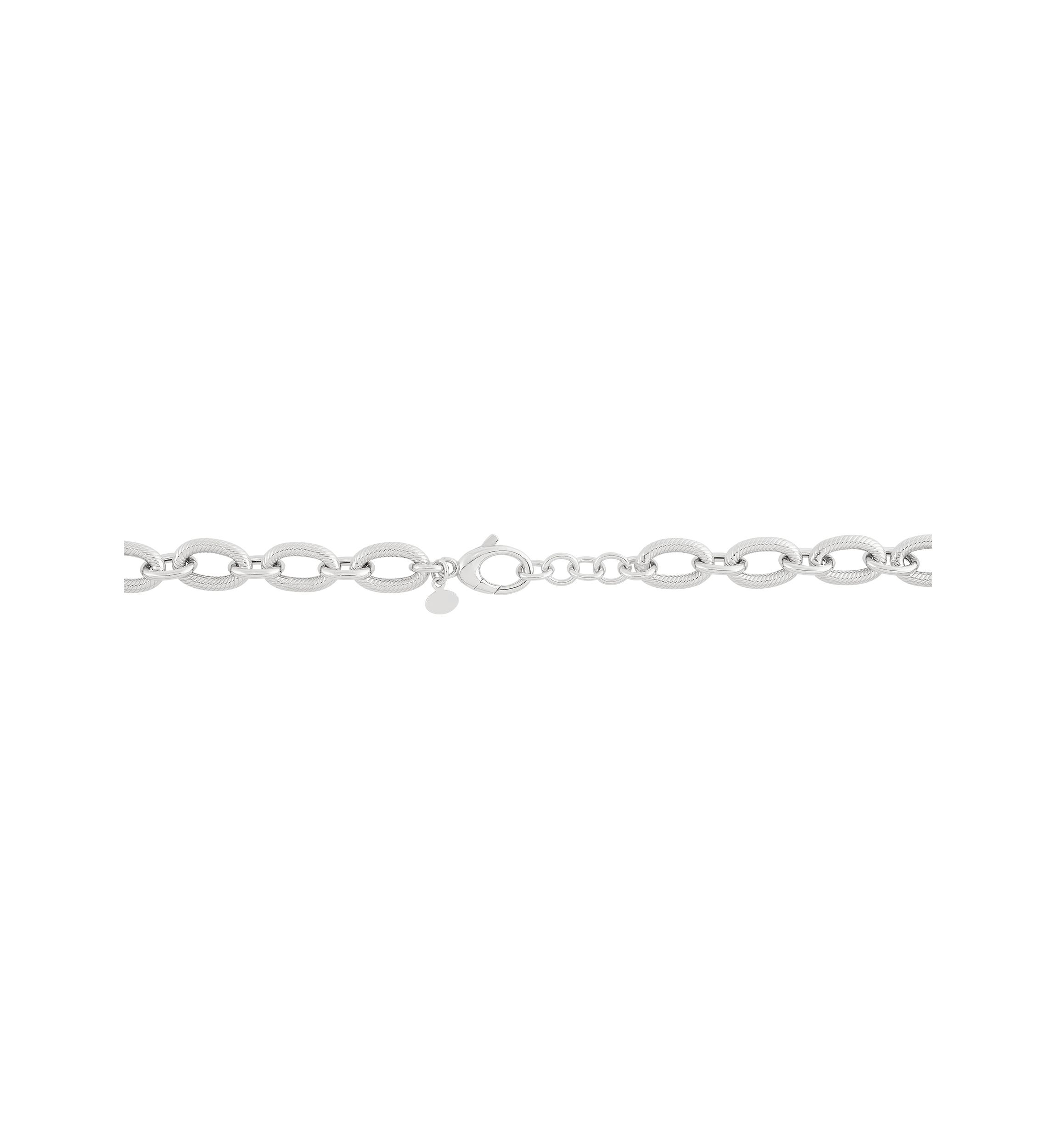 Hollow and Oval Links Necklace in Sterling Silver