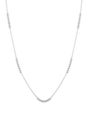 Belk & Co Solid Beads Station Necklace in Sterling Silver, 18 in