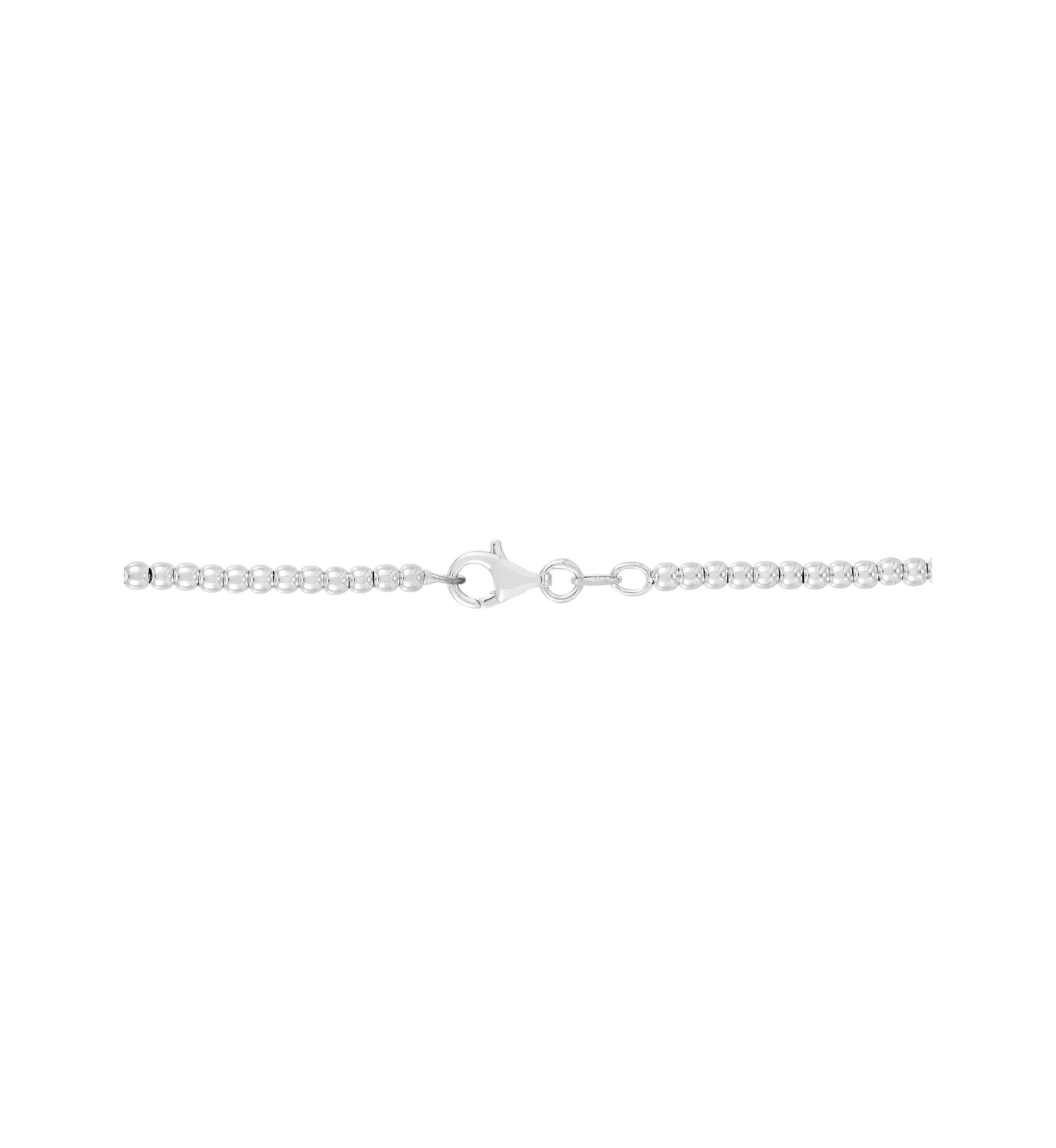 Graduated Hollow Beads Necklace in Sterling Silver 