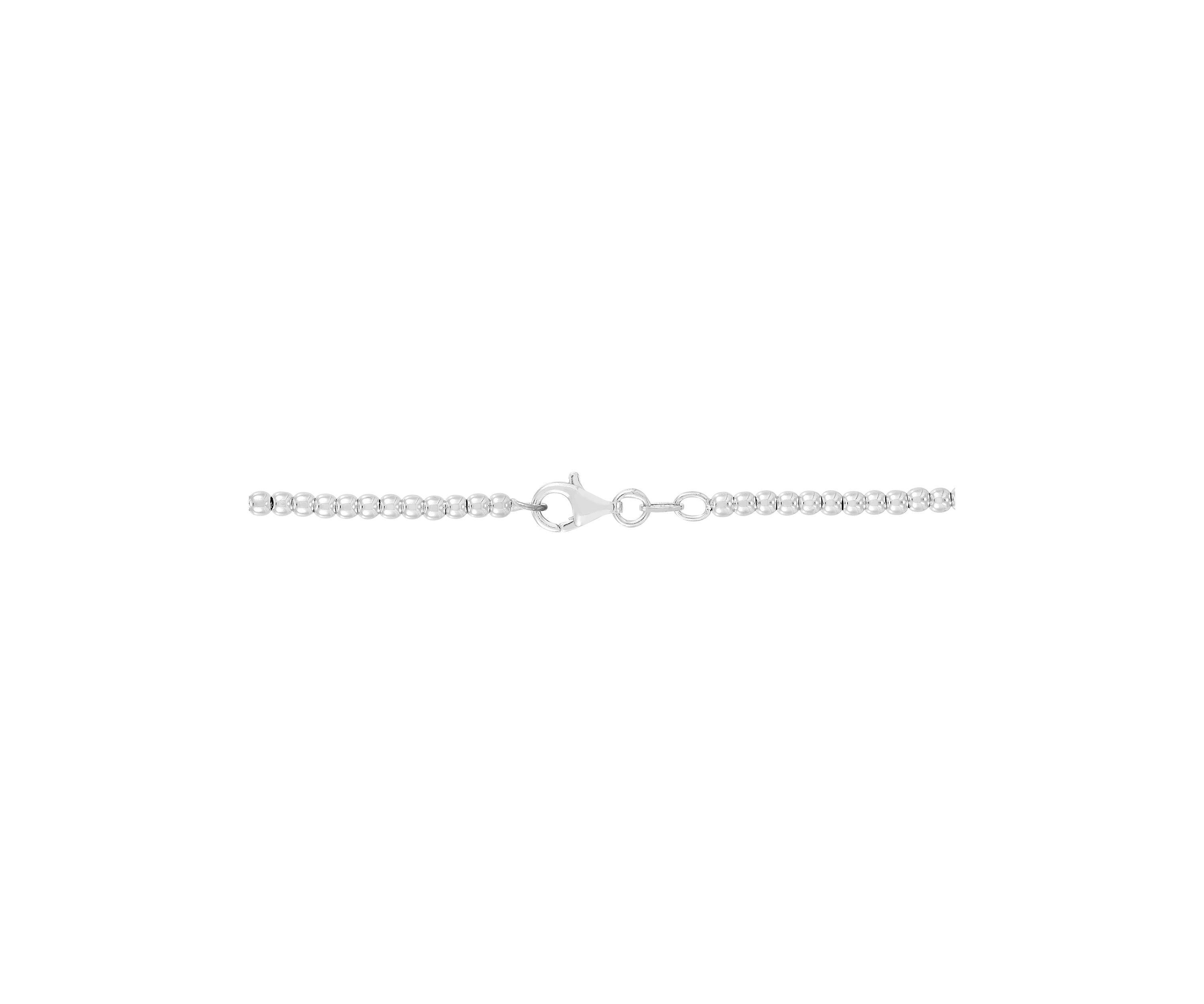Graduated Hollow Beads Necklace in Sterling Silver 