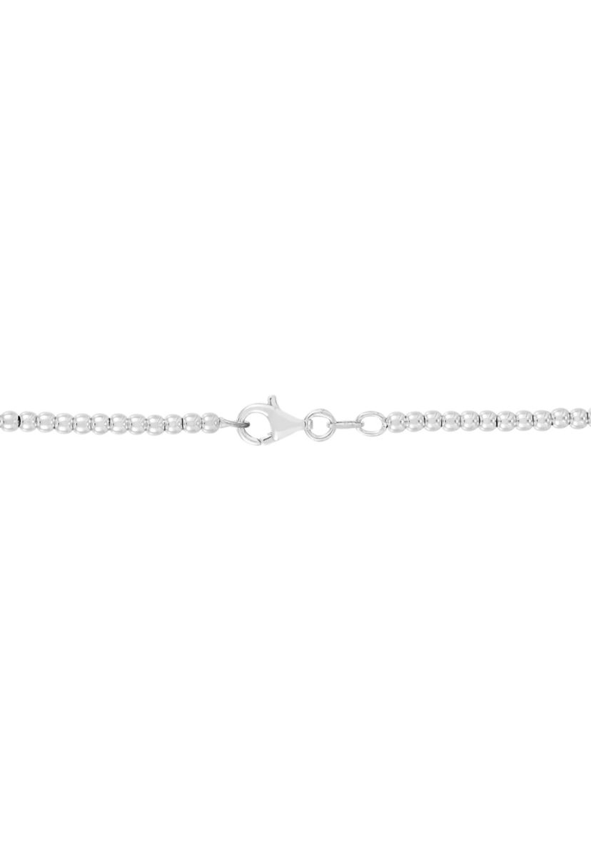 Graduated Hollow Beads Necklace in Sterling Silver 