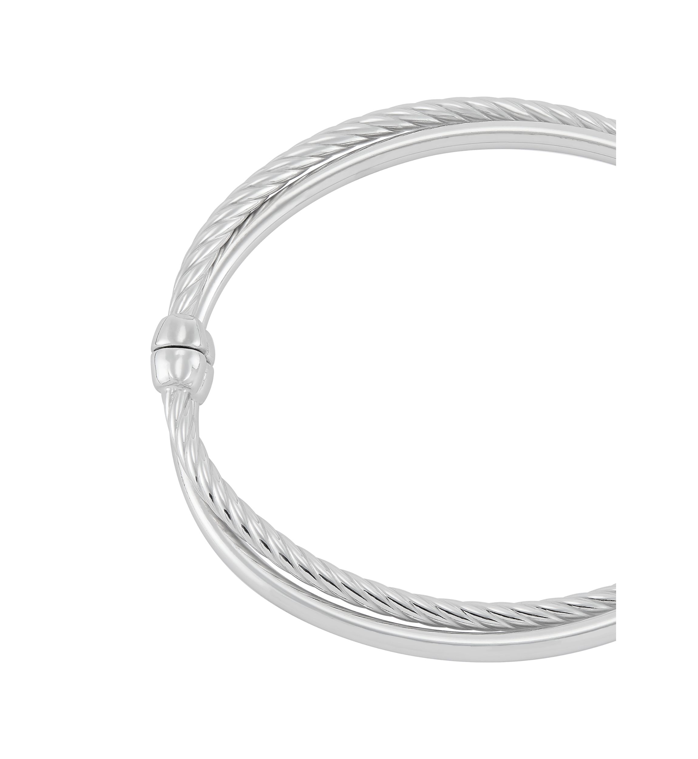 3 Millimeter Double Band Hinge Bangle in Sterling Silver