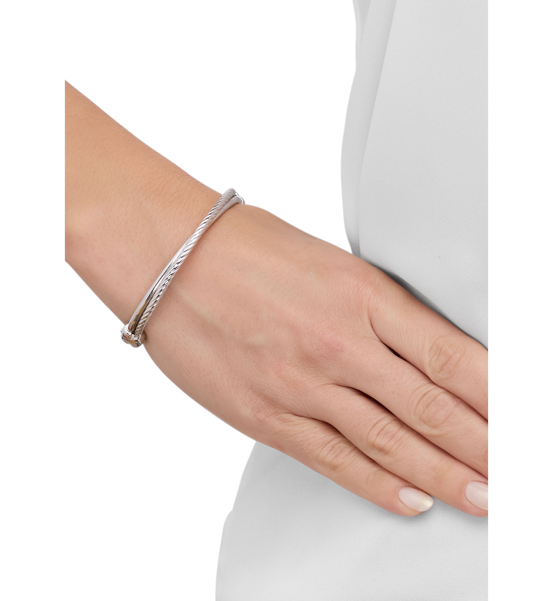 3 Millimeter Double Band Hinge Bangle in Sterling Silver