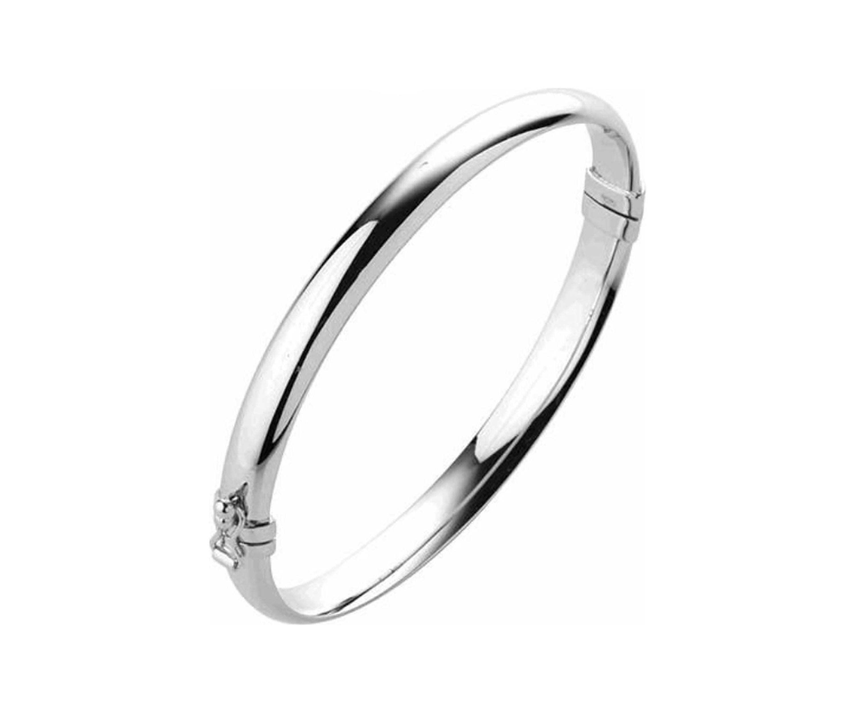 7 Millimeter Tube Honge Bangle Bracelet in Sterling Silver