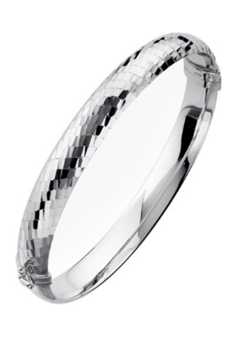 7 Millimeter Tube Hinge Bangle Bracelet in Sterling Silver