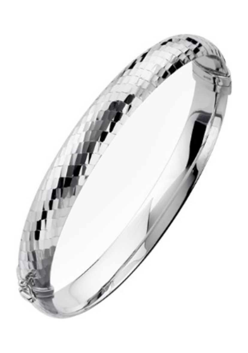 10 Millimeter Tube Hong Bangle Bracelet in Sterling Silver